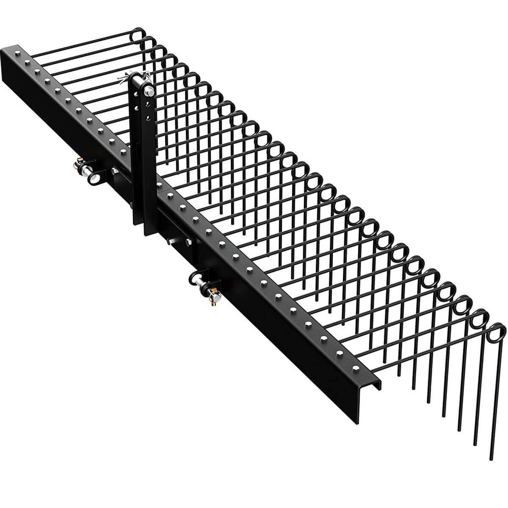 3 Point 72" Steel Pine Straw Landscaping Rake Attaches for Cat-0 & Cat-1 Tractor