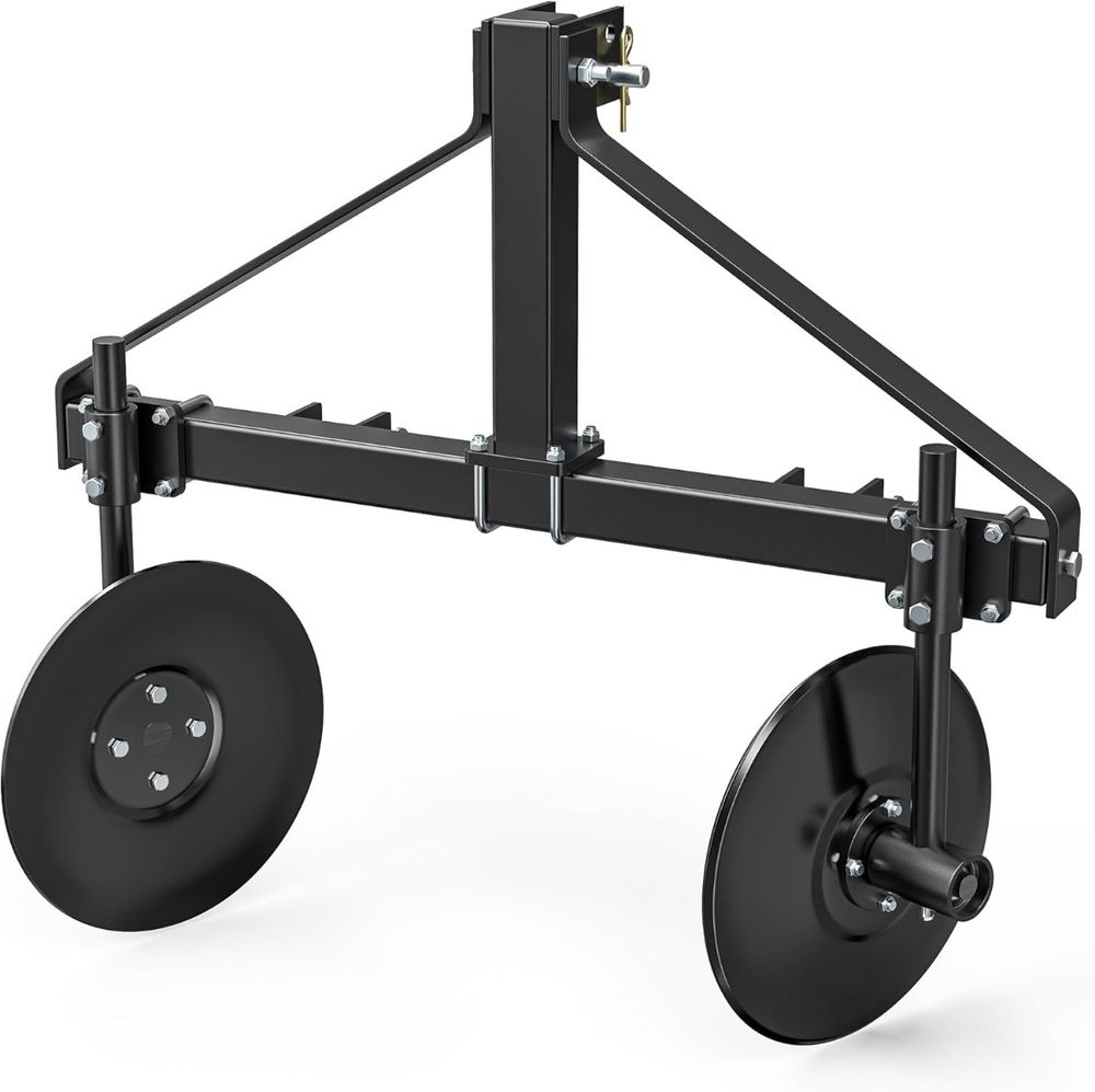 48.7" Adjustable Disc Bedder, Heavy Duty Garden Disc Plow Compatible for Category 1, 3 Point Quick Hitch for Tractor