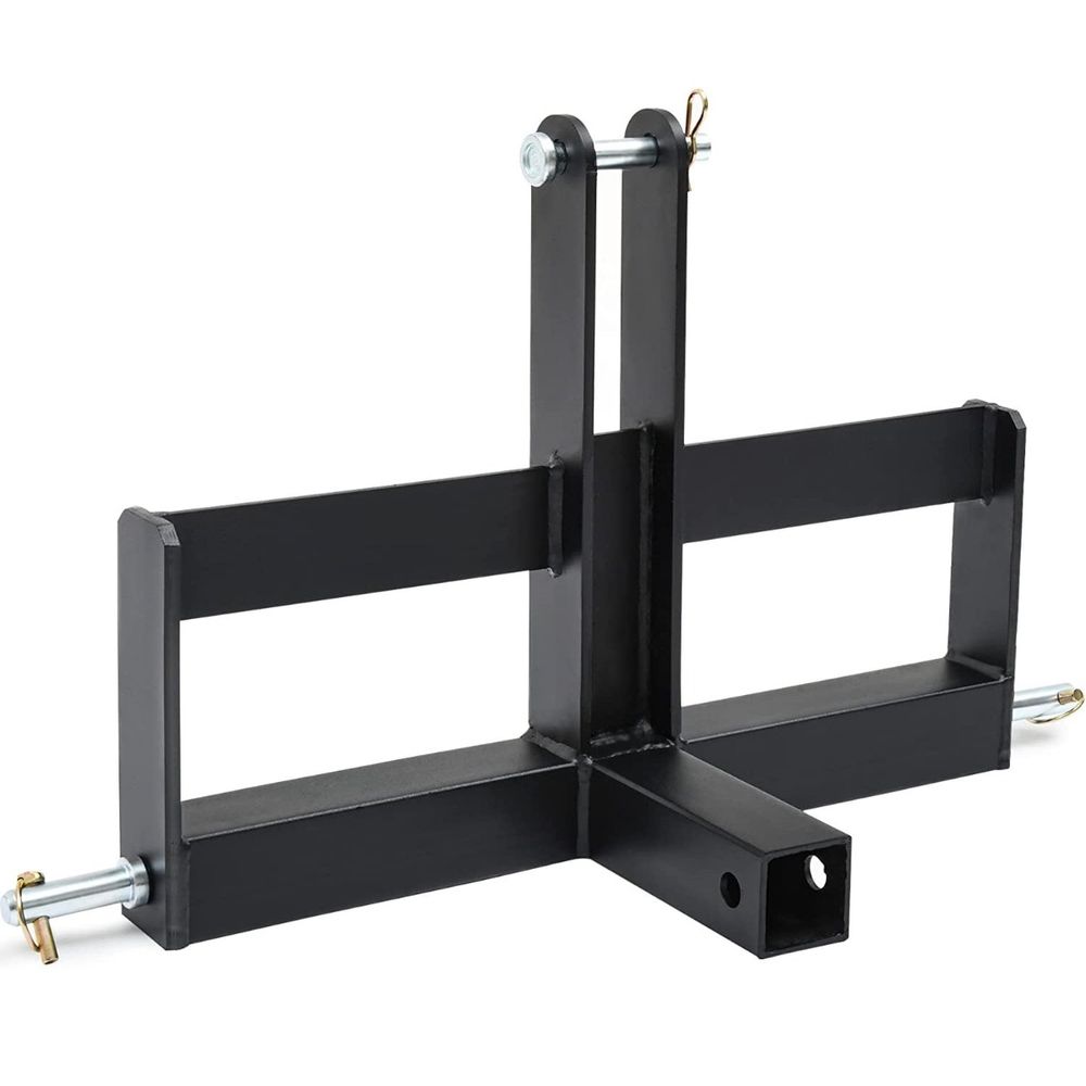 3 Point Hitch Receiver for Category 1, 2" Trailer Receiver Tractor Drawbar Attachments with Suitcase Weight Brackets