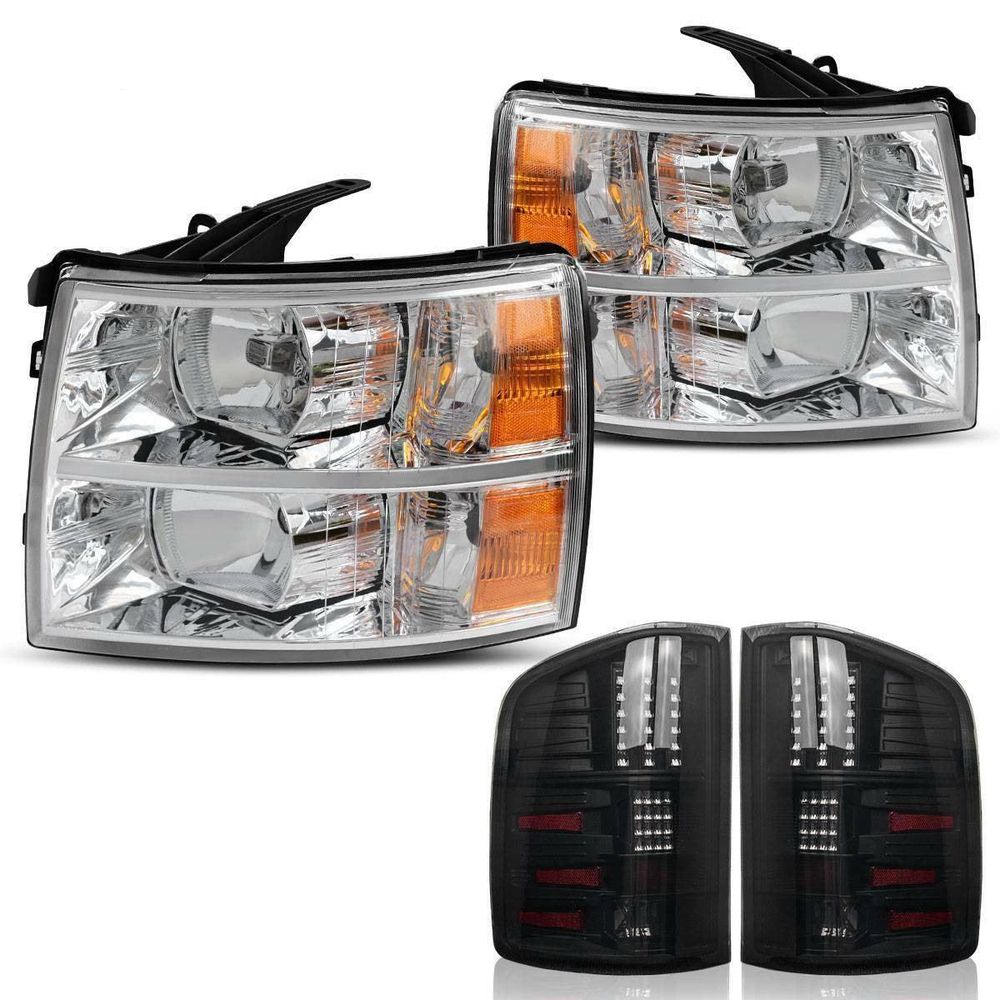 Headlights+Tail Lights Assembly Replace for 2007-2014 Chevy Silverado