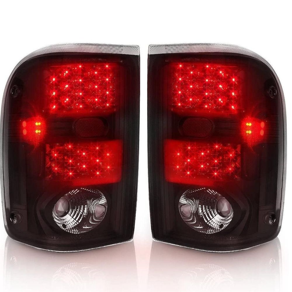 LED Tail Lights for Ford Ranger 2001-2005, Tail Lamps Black Smoke Replacement Assembly Left + Right Pair