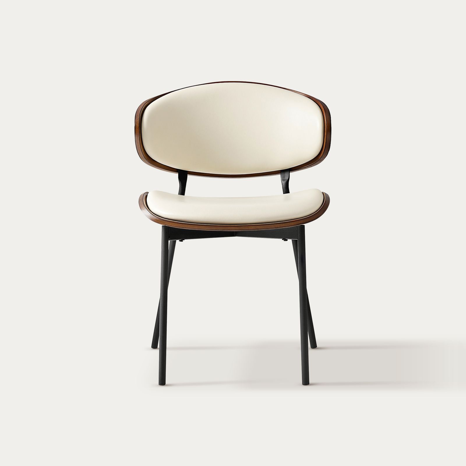 Lars MCM Leather Armless Dining Chairs Set of 2 | HERNEST