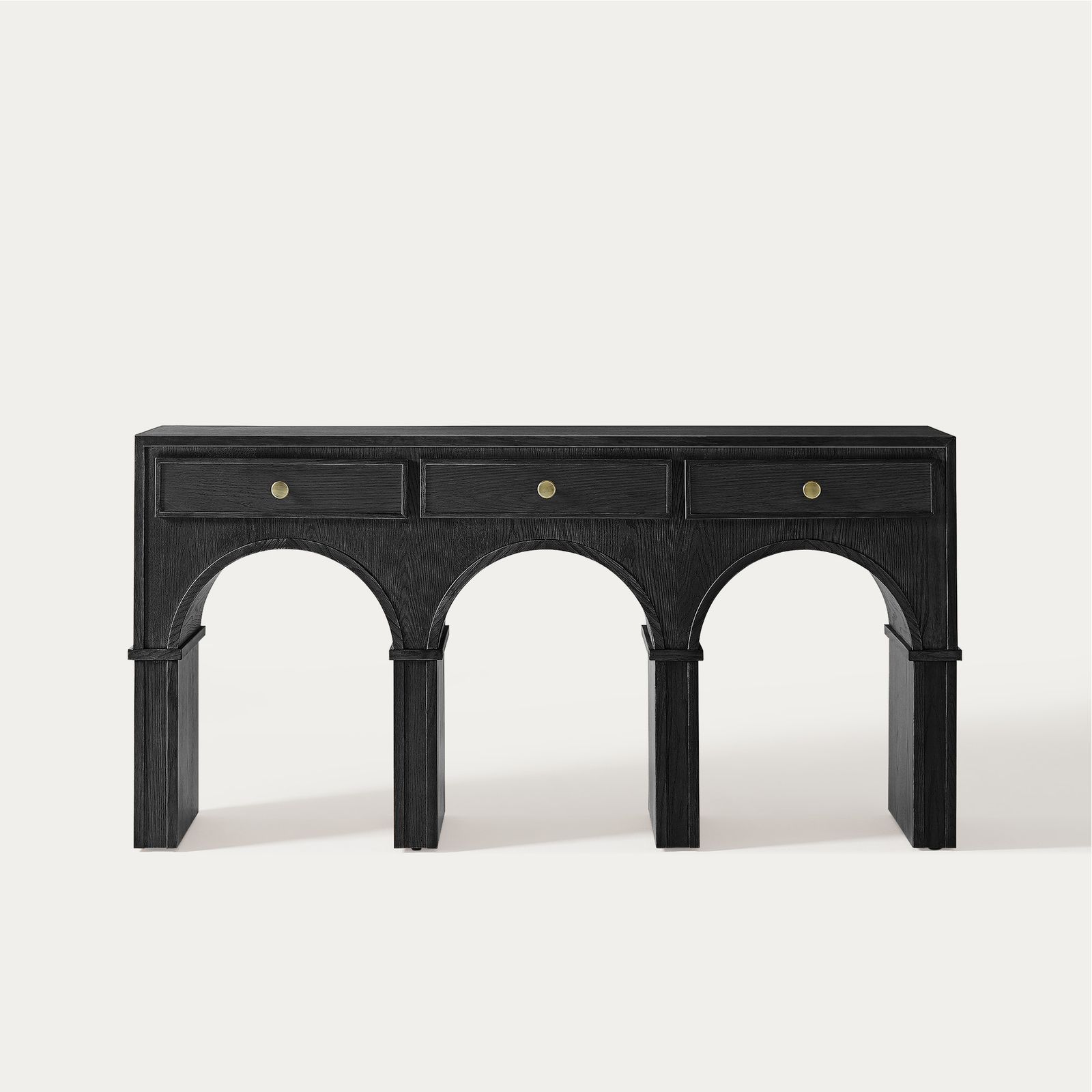 Solvind 60 Inch Arch Console Table in Black Oak | HERNEST