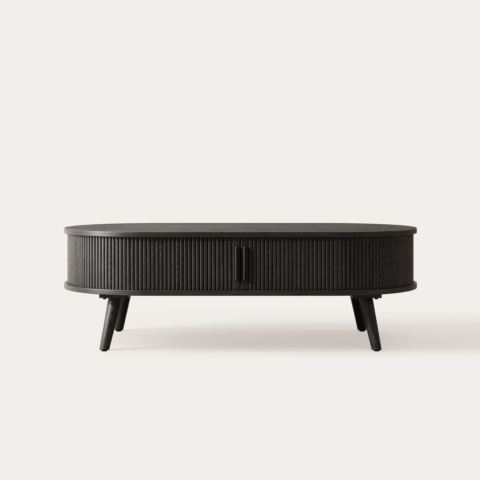 Valo 55 inch Black Solid Oak Coffee Table with Drawer | HERNEST