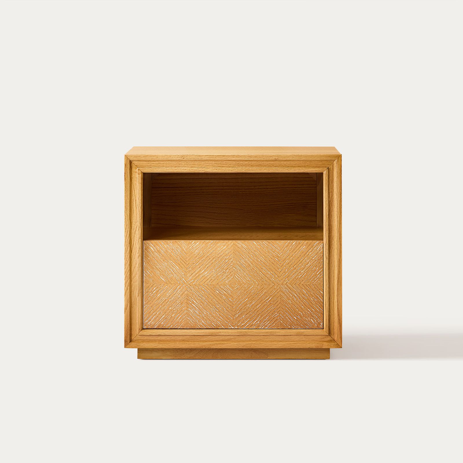 Thursen 21 Inch Chevron Nightstand – Single | Wood Nightstand
