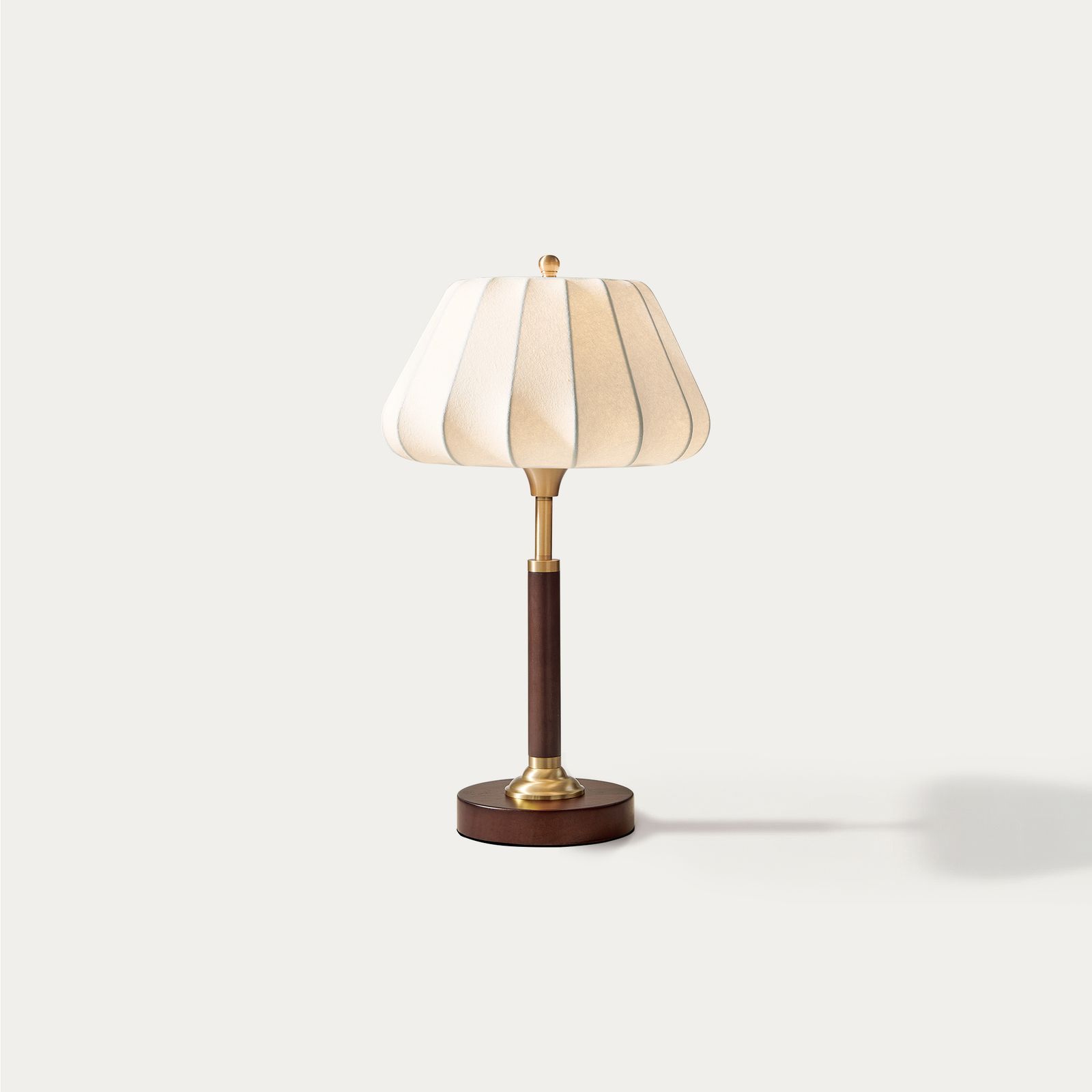 ハンドメイドlamp 20 inch solid wooden table lamp with soft lamp shade vintage style