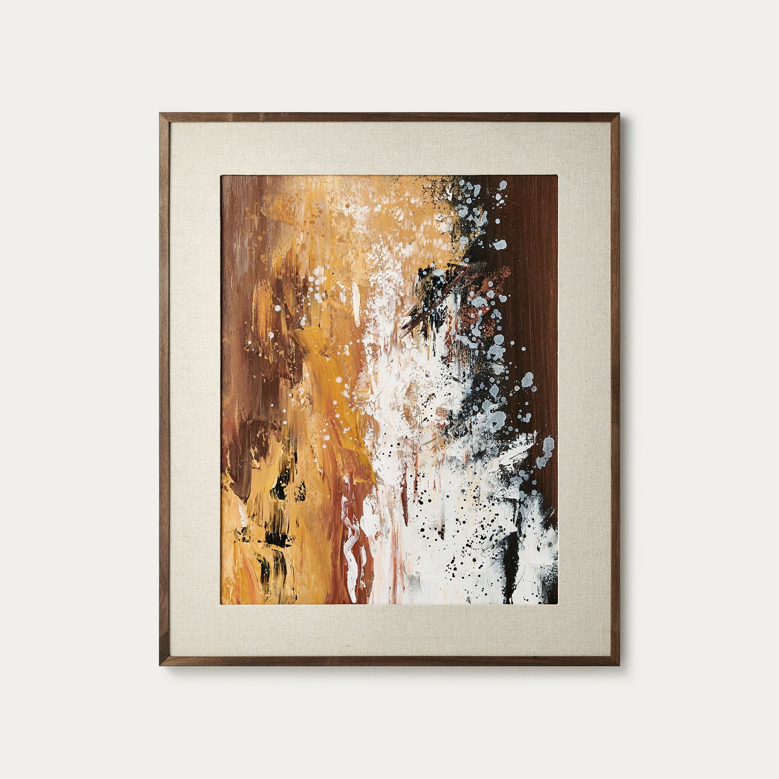 ウッドウォールアート(930×480・1) Amber Hand Painted Wall Art with walnut solid wooden frame | HERNEST