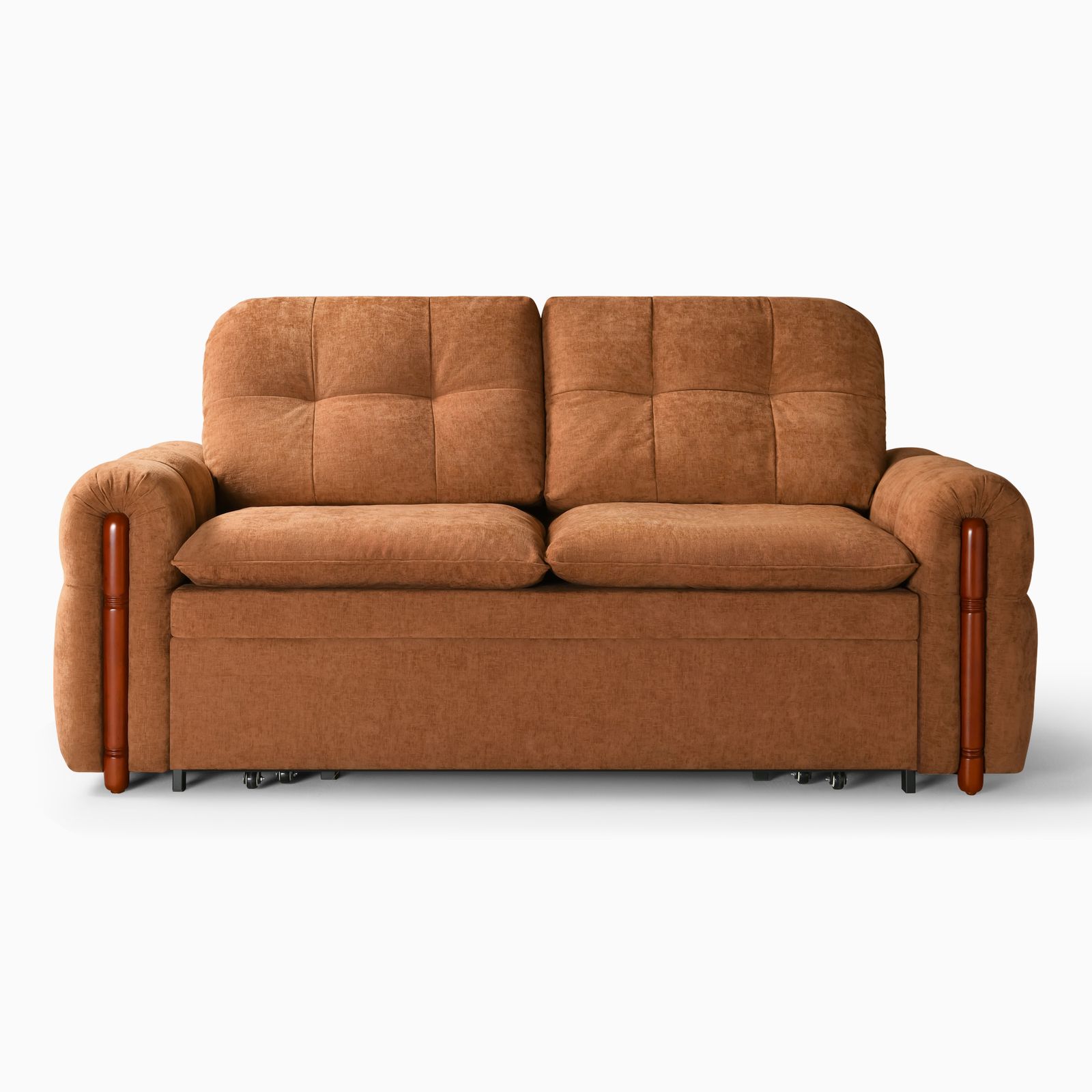 Modern 76 inch Chenille Upholstered Pull out Loveseat Sofa Bed
