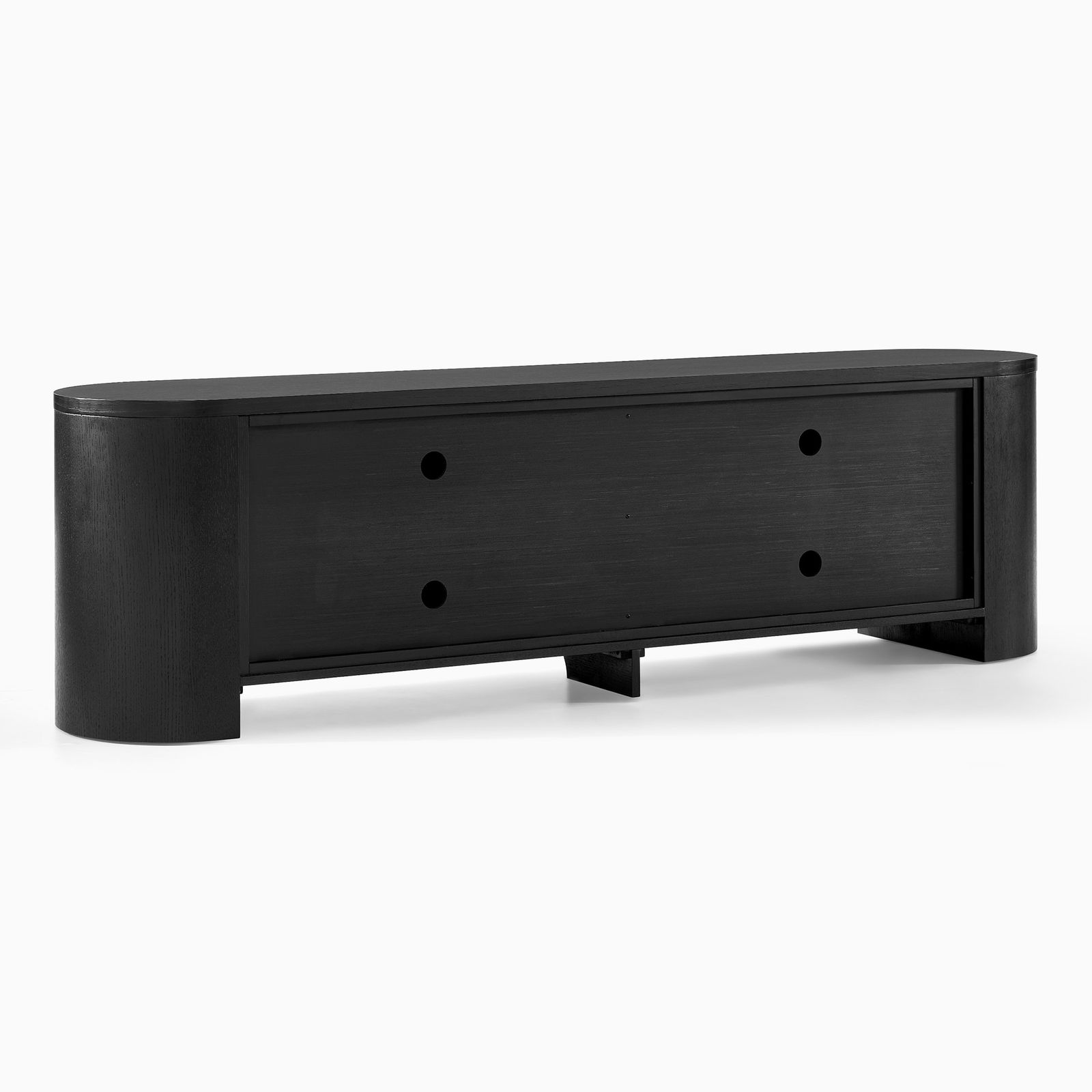 Fiske 84 inch Black Chevron Solid Oak TV Stand | HERNEST