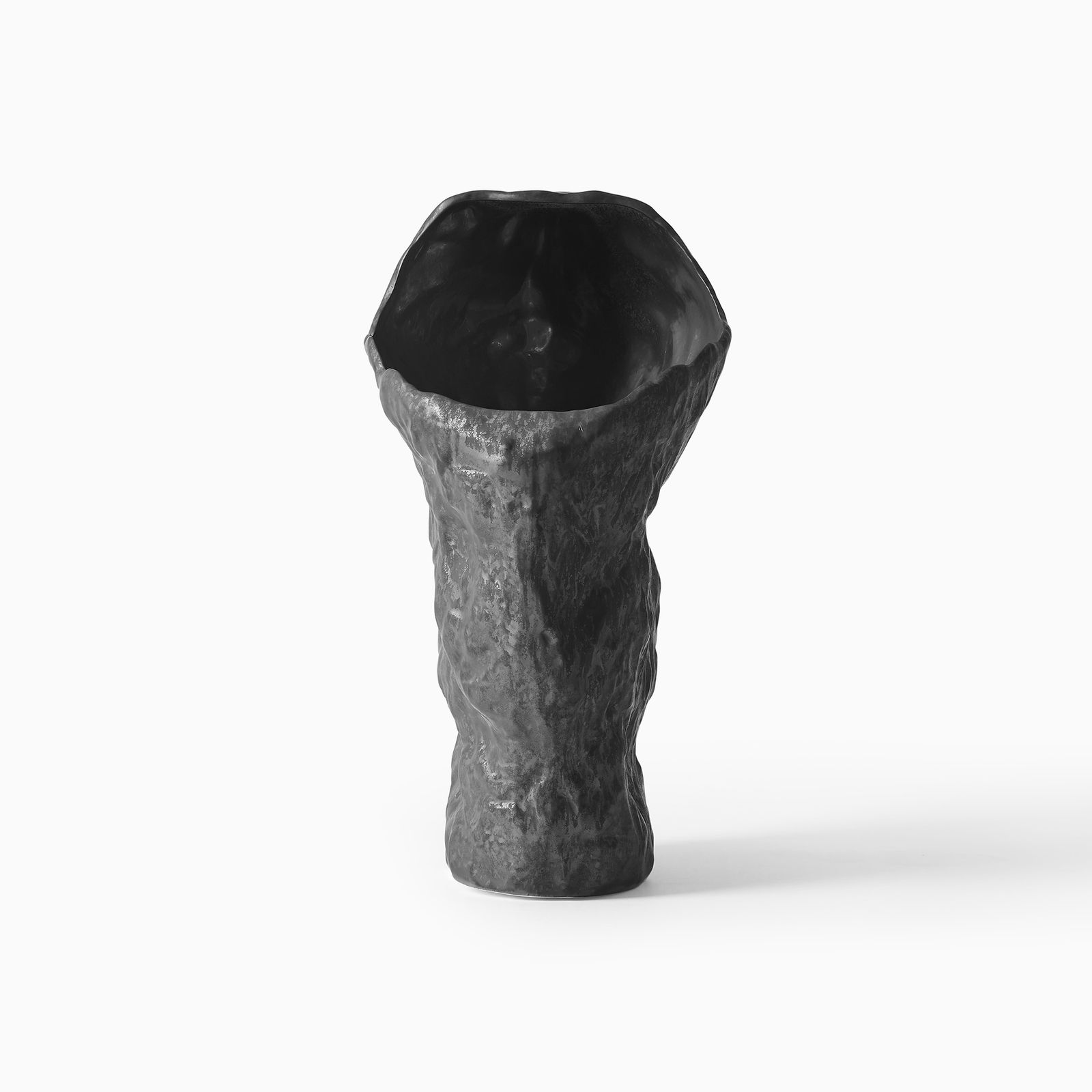 black matte ceramic vase 20.8 inch H room decor stone textured