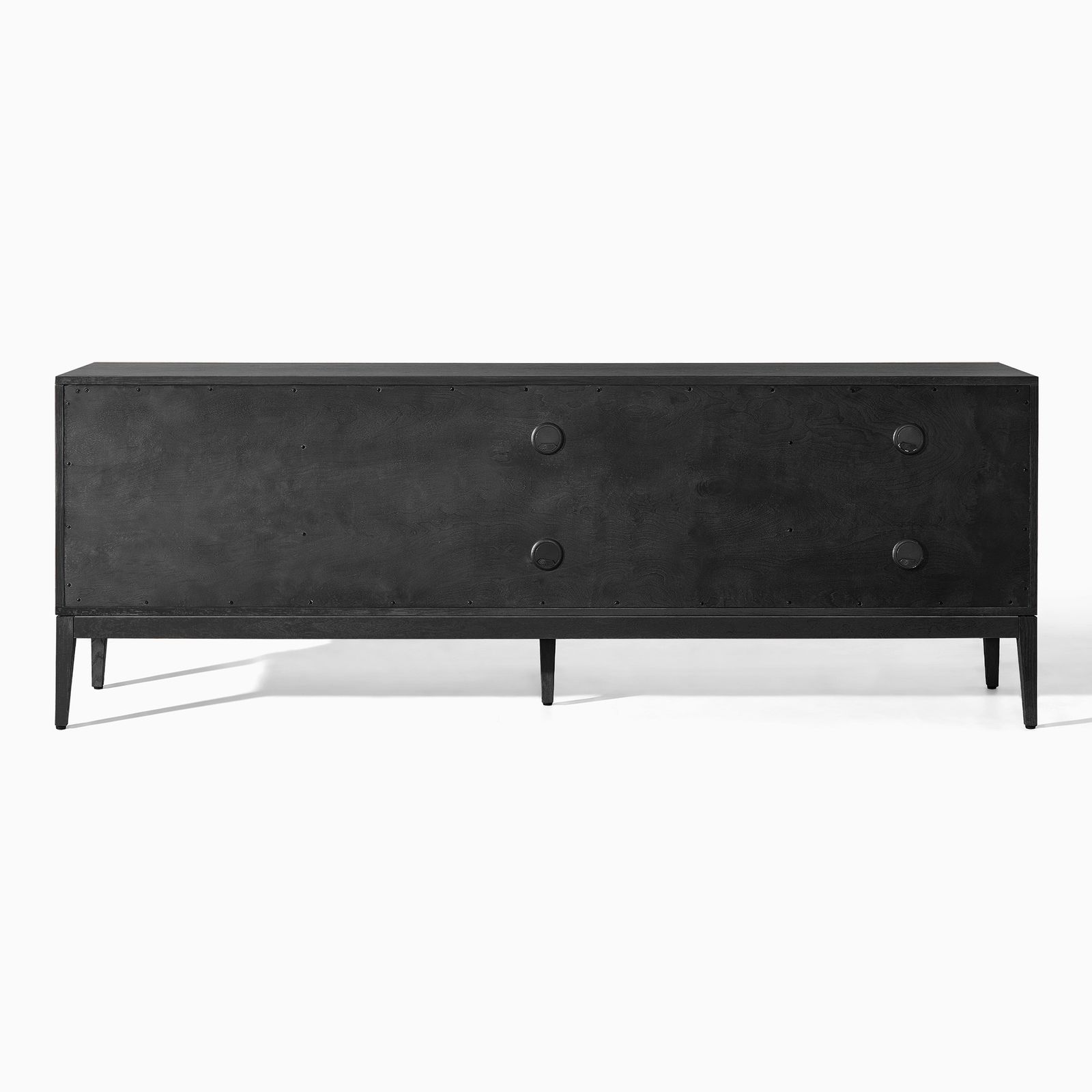 Astrid 84 inch MCM Slatted TV Stand with Sliding Door Cabinet & 2