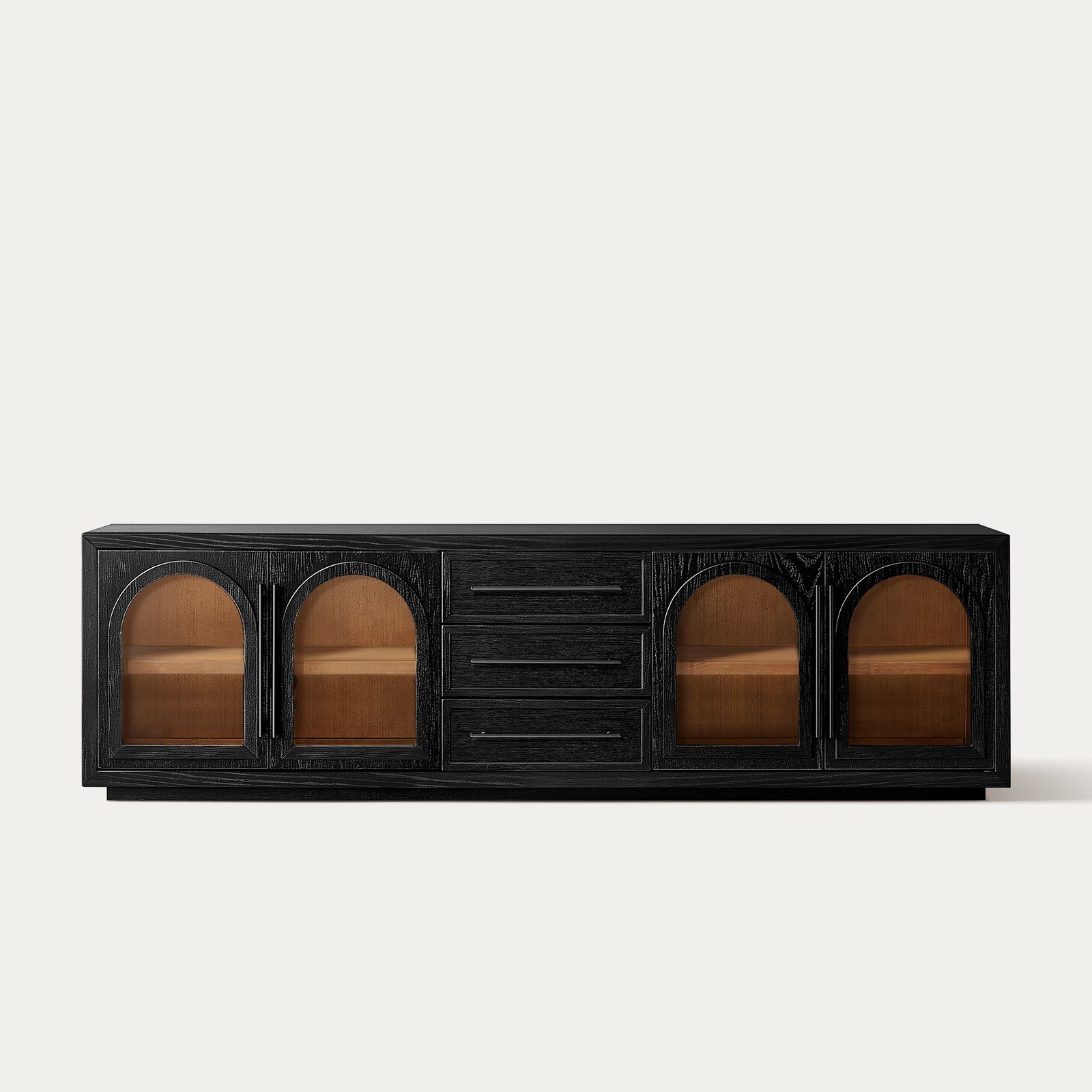 Lira 84 inch Black TV Stand with 3 Drawers and Storage | HERNEST