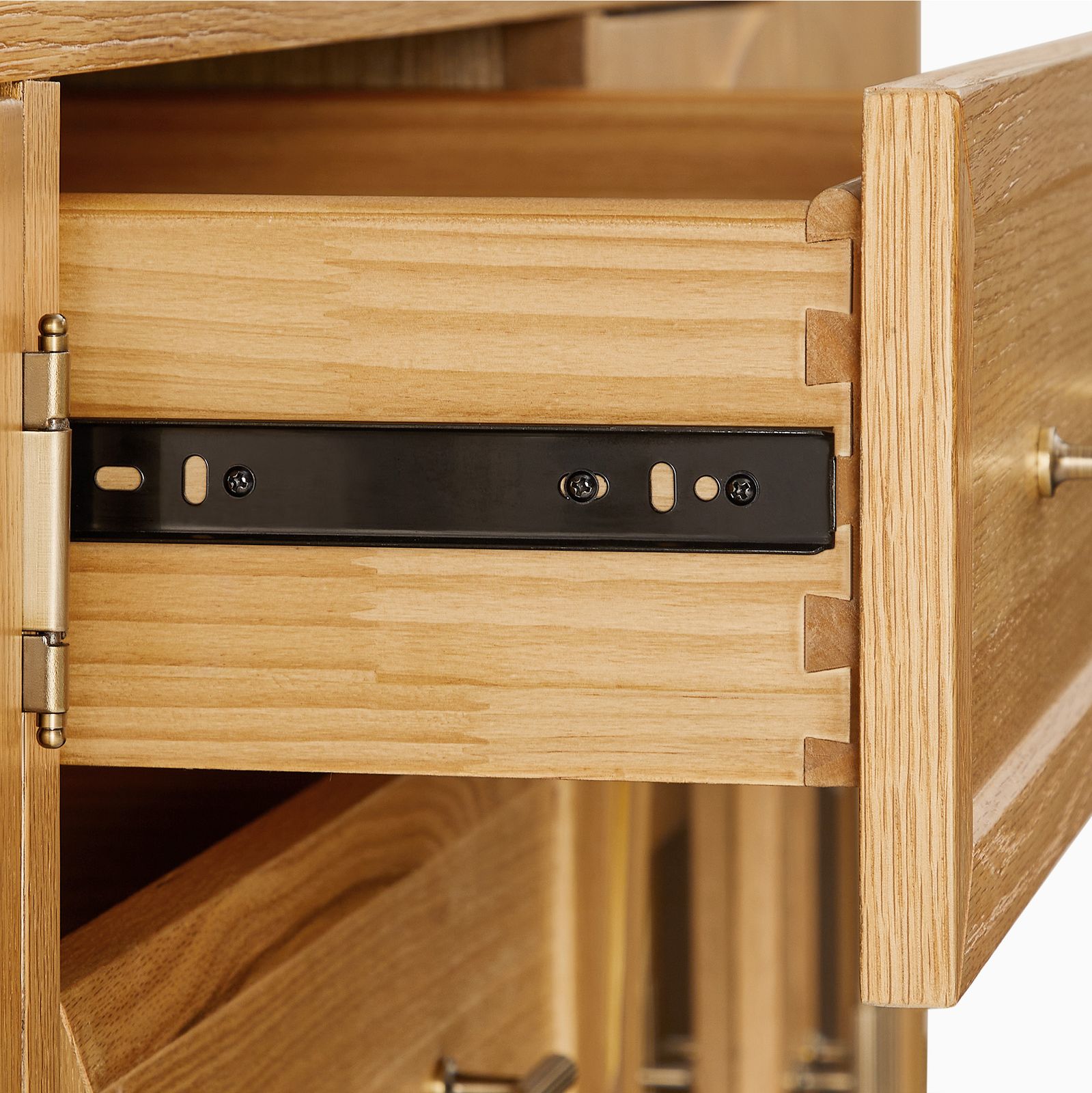 Valborg 174 inch Natural Oak Storage Media Console Set with