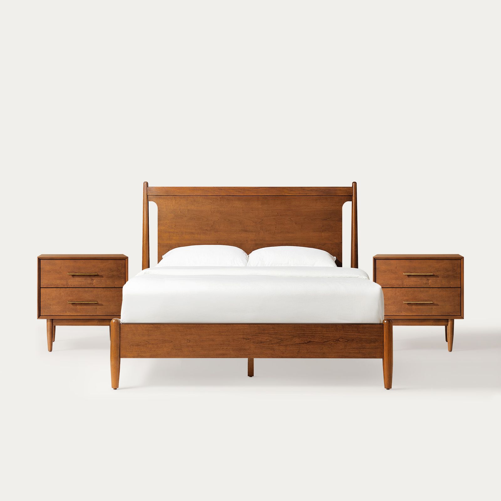 K★1011 NOCE チェスト 3-Piece Kaden Mid-Century Cherry Bedroom Set | HERNEST