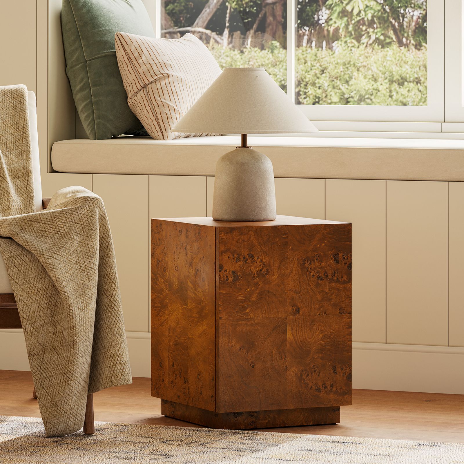 Bodil 14 inch Burl Side Table | HERNEST