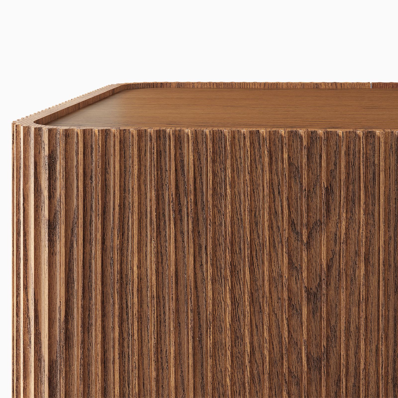Skimra​ 55 inch Warm Brown Fluted Oak Coffee Table with 2 Drawers