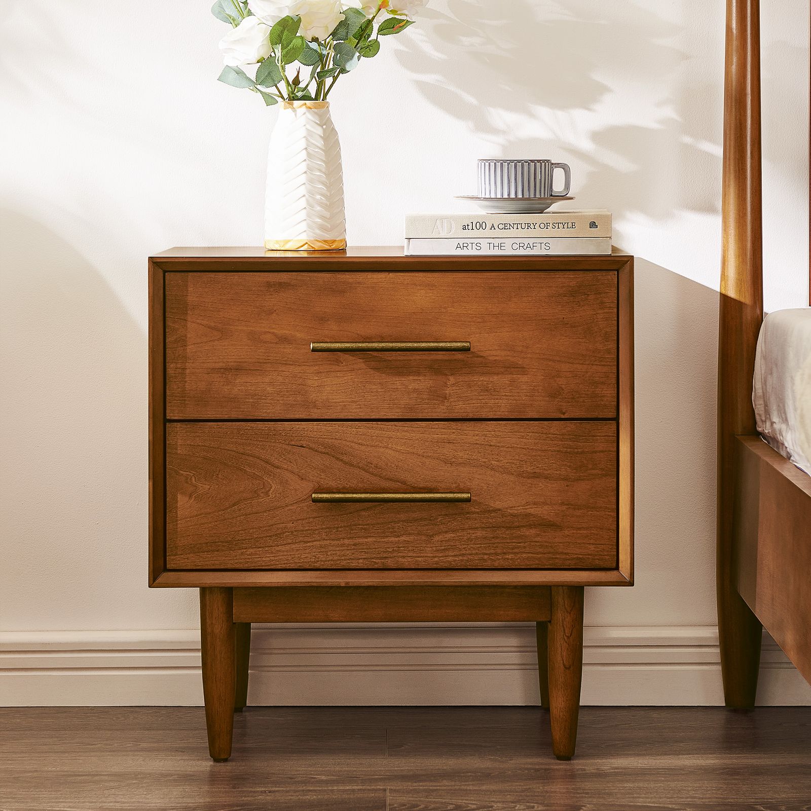 3-Piece Kaden Mid-Century Cherry Bedroom Set | HERNEST