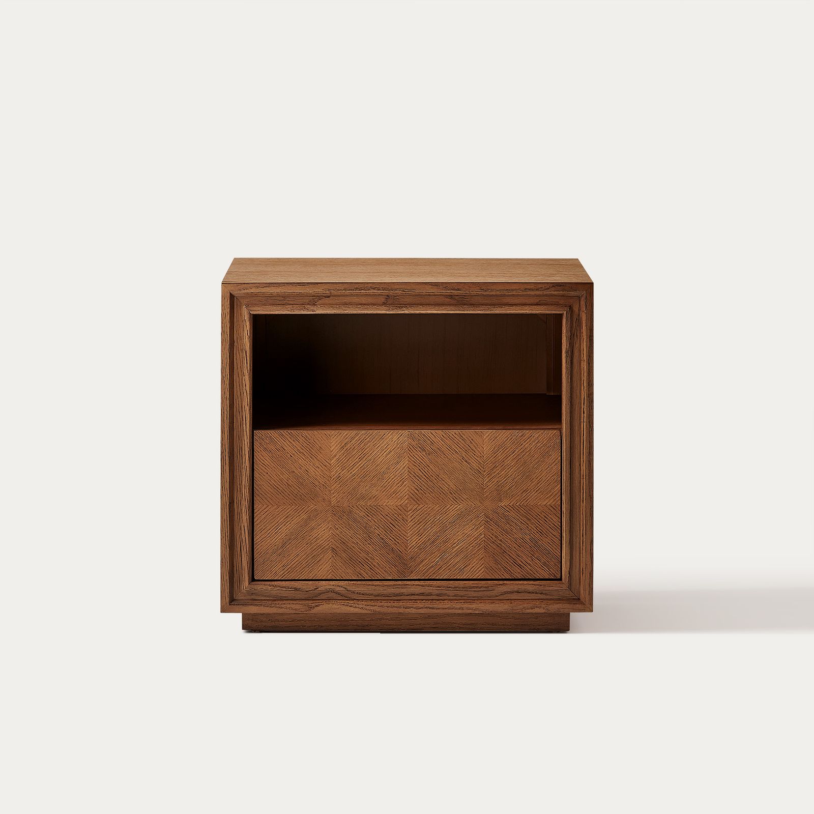 Thursen 21 inch Warm Brown Chevron Nightstand with Solid Wood