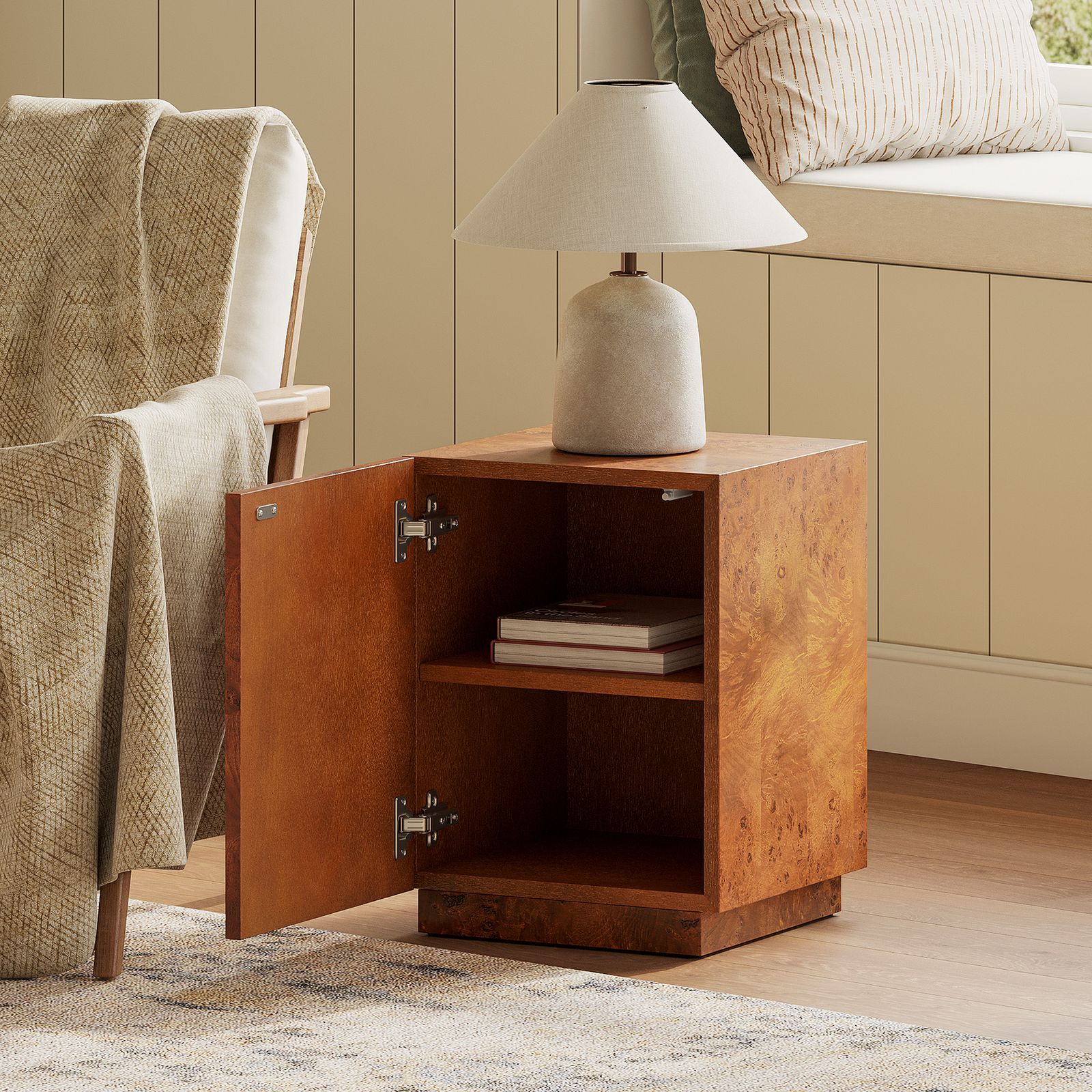 Bodil 14 inch Burl Side Table | HERNEST