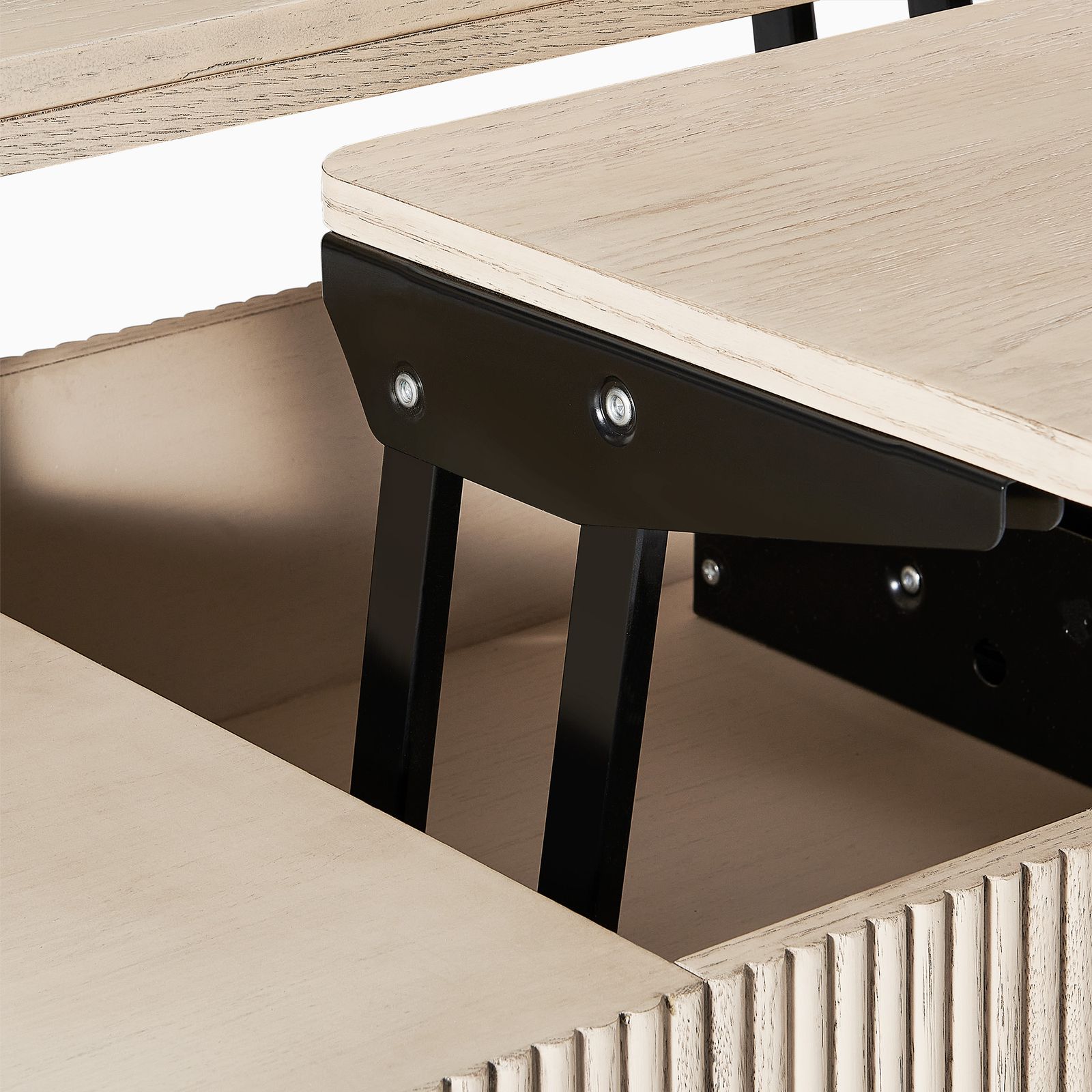 Magnus 47 Inch Lift-Top Coffee Table | Whitewashed Oak Coffee