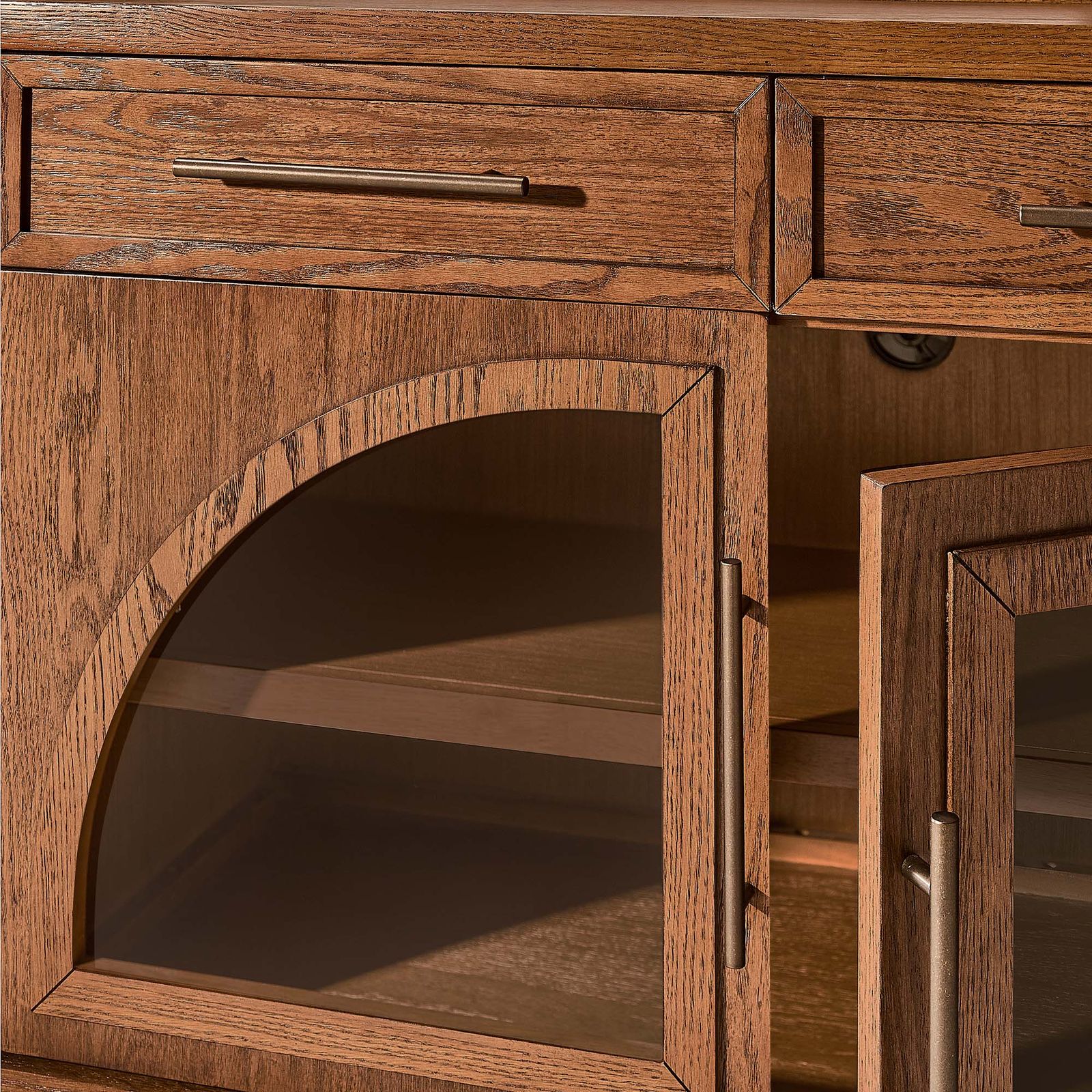 Jardine 84 inch Warm Brown Oak TV Stand with 4 Drawers