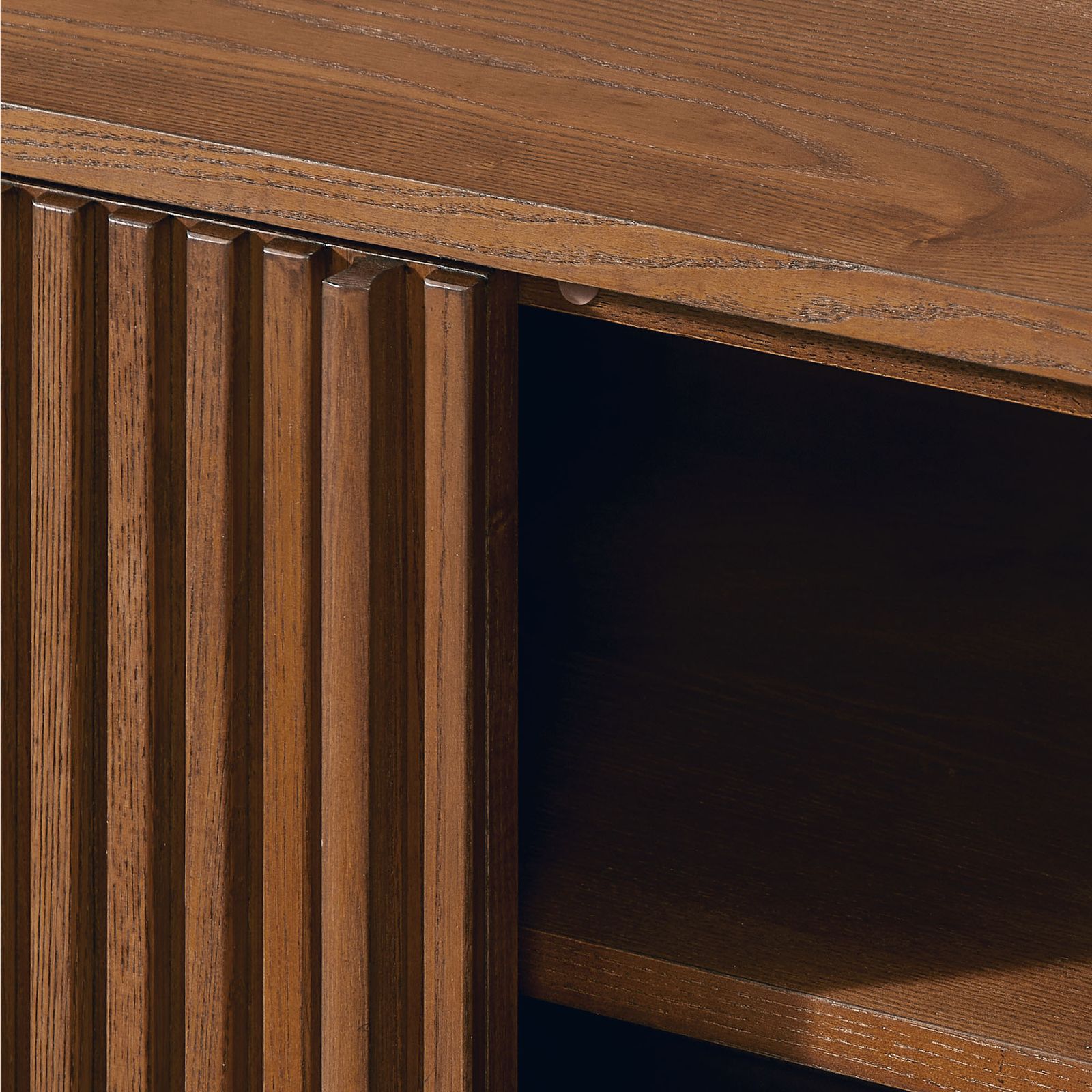 Sabina 84 inch Brown TV Stand with Adjustable Shelves and Solid