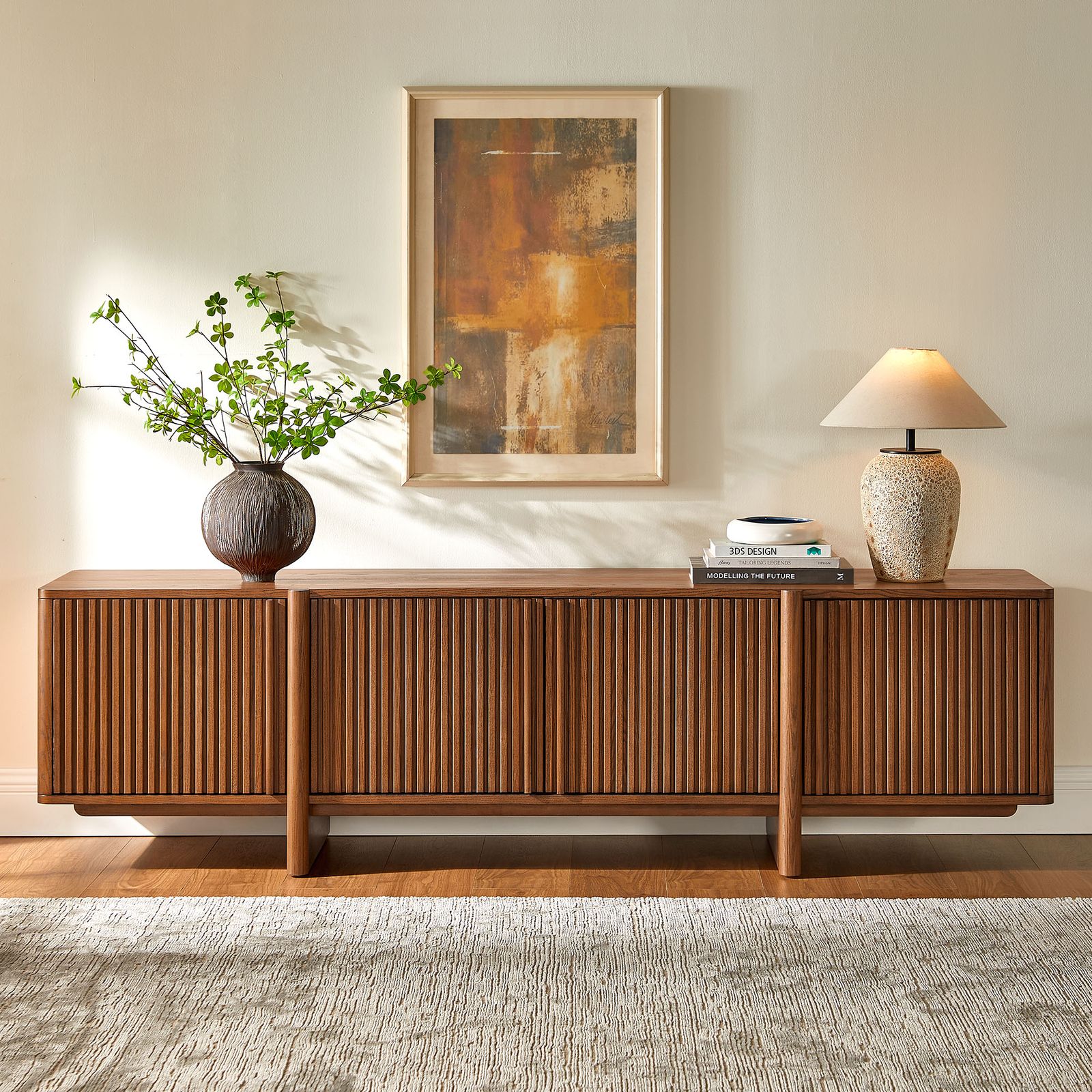 GALLERY.S S50 テレビボード Sabina 84 inch Brown TV Stand with Adjustable Shelves and Solid