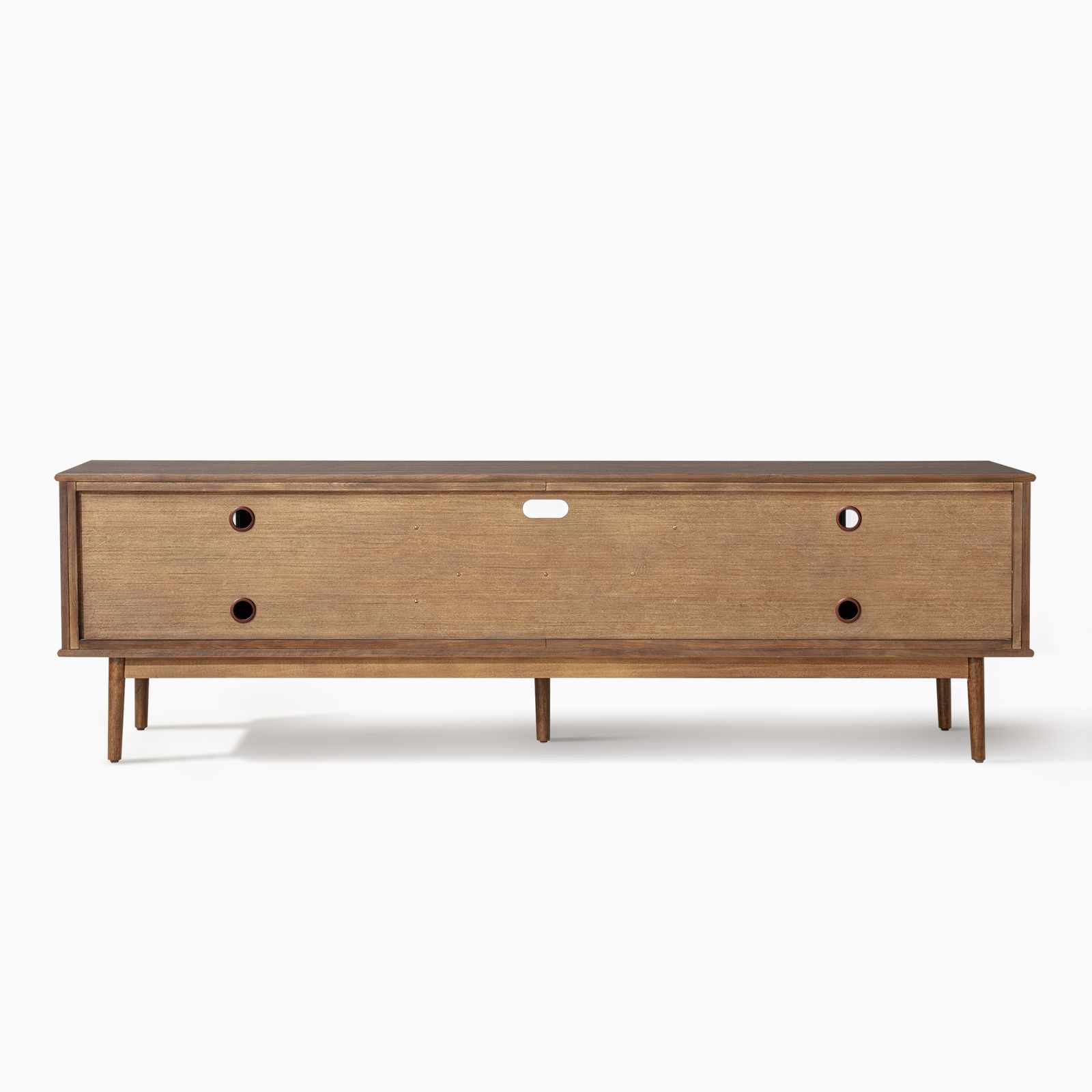 Aldric 84 inch Walnut Glass Door TV Stand | HERNEST