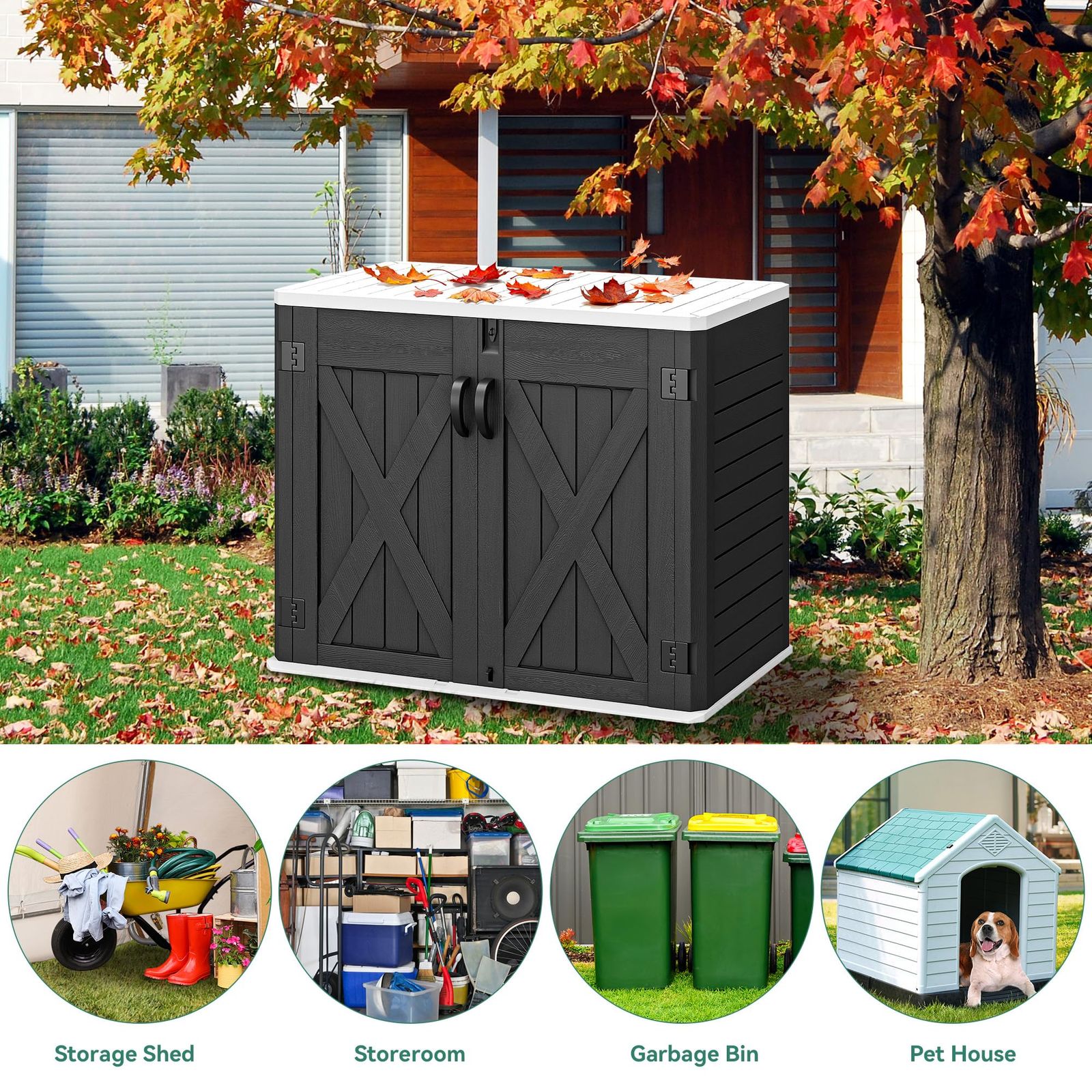 Yitahome | 4.2x2.4x3.5 ft Dark Grey Weather Resistant Resin