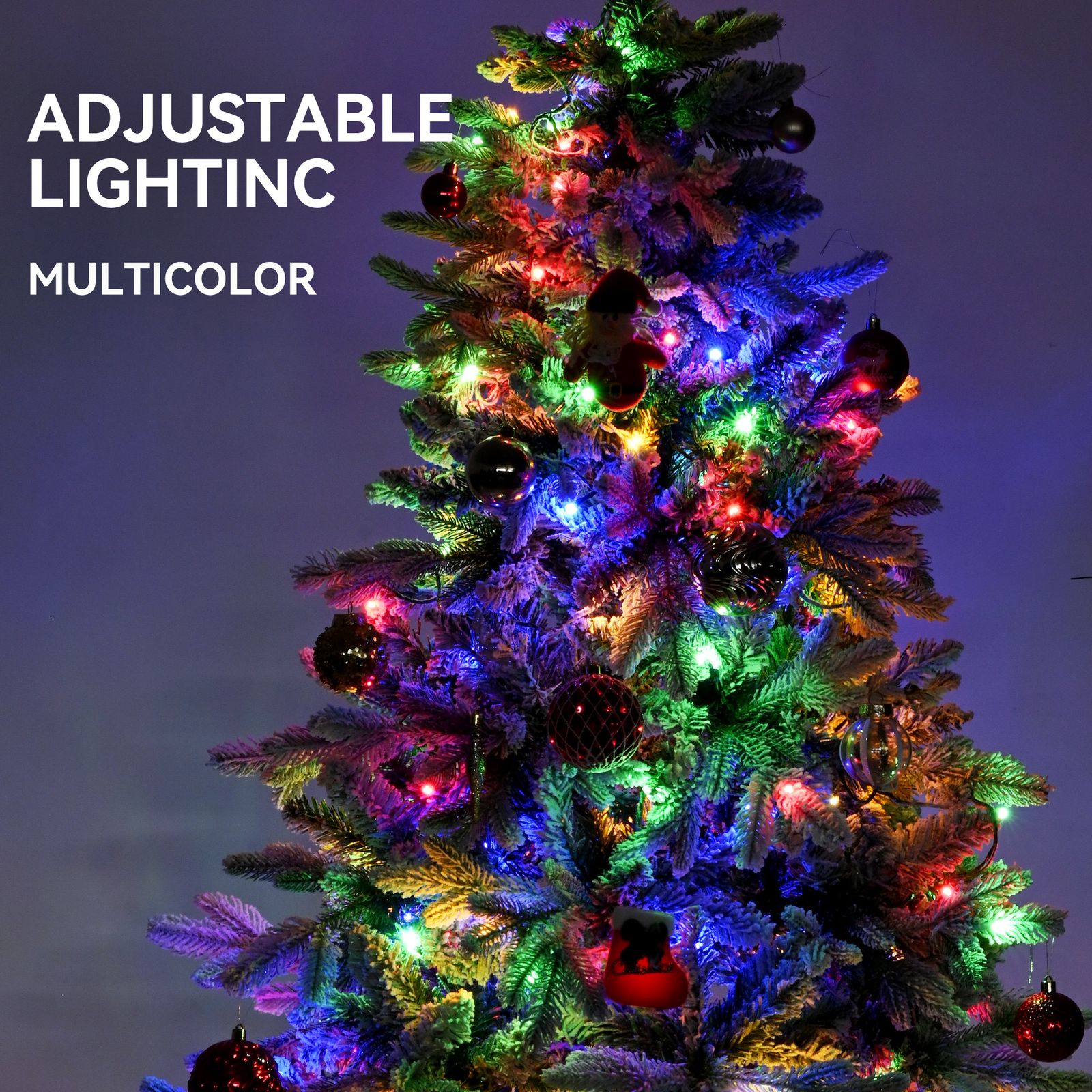 Yitahome | 6 FT Pre-Lit Snow Flocked Christmas Tree with 1225 PE