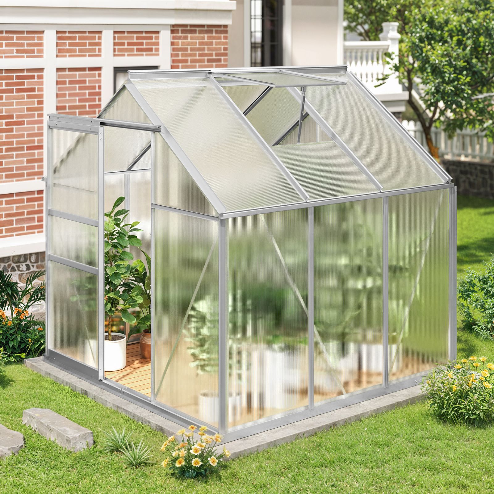 Yitahome | 6'x6' Aluminum Framed Polycarbonate Greenhouse with