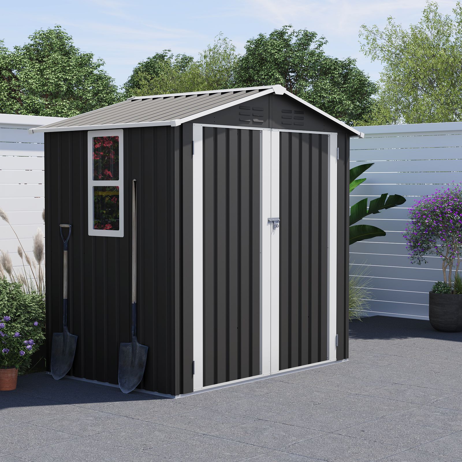Yitahome | 6 x 4 ft Outdoor Shed Building with Lockable Doors