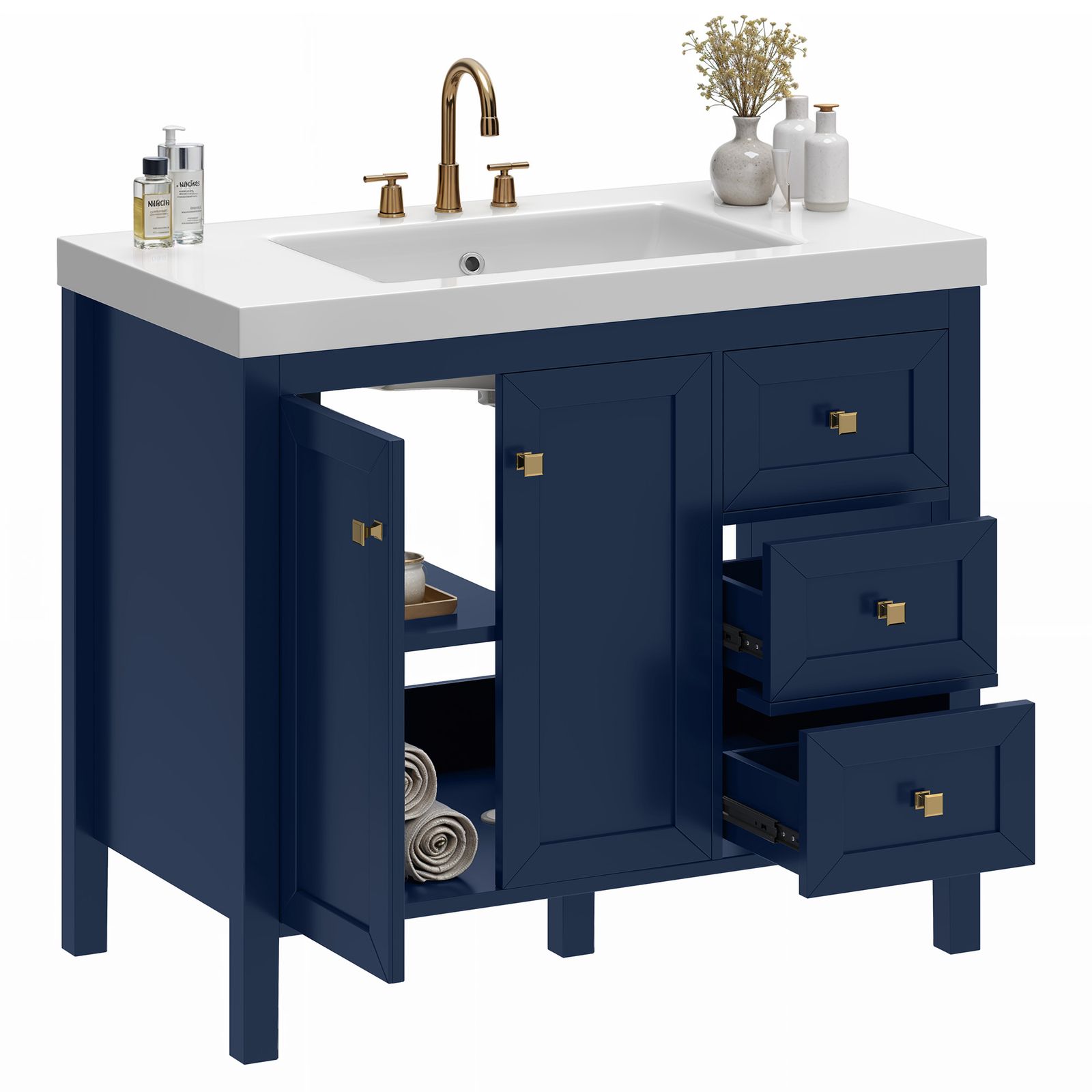 Yitahome | 36 Inch Vanity Cabinet with Stone Countertop and