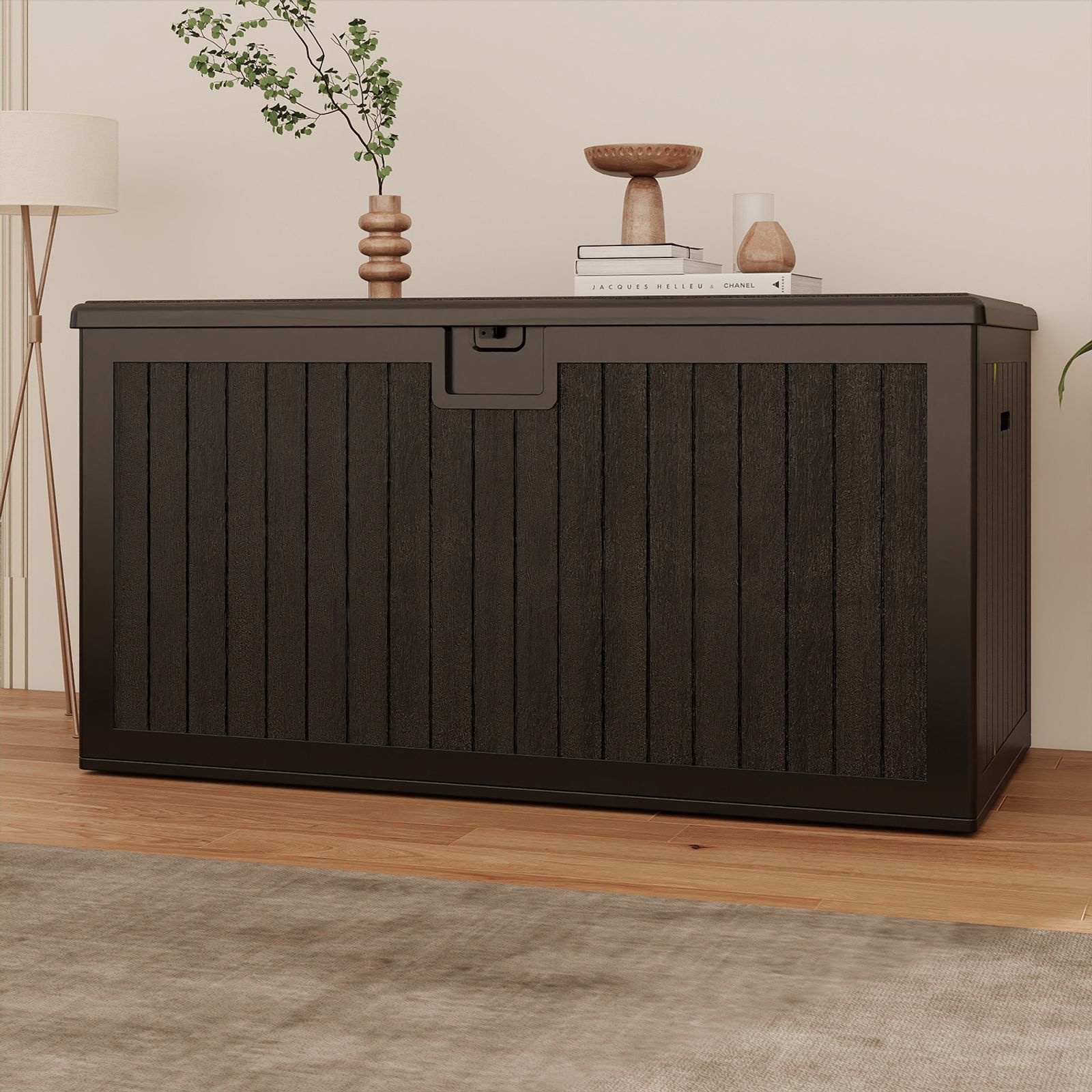 Yitahome | 90 Gallon Black Double-Wall Resin Storage Box with