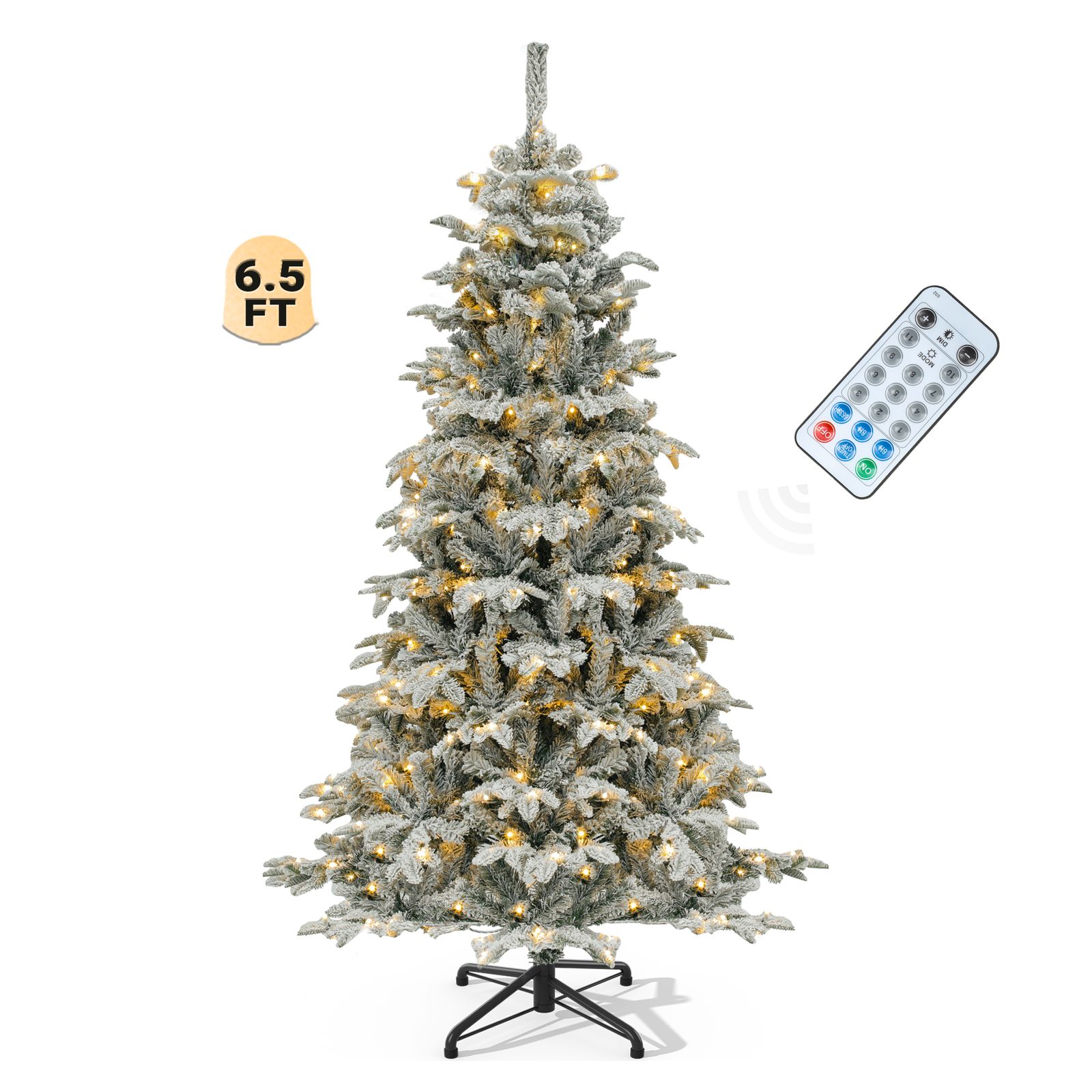 Yitahome | 6.5 FT White Flocked Christmas Tree with 760 Thickened