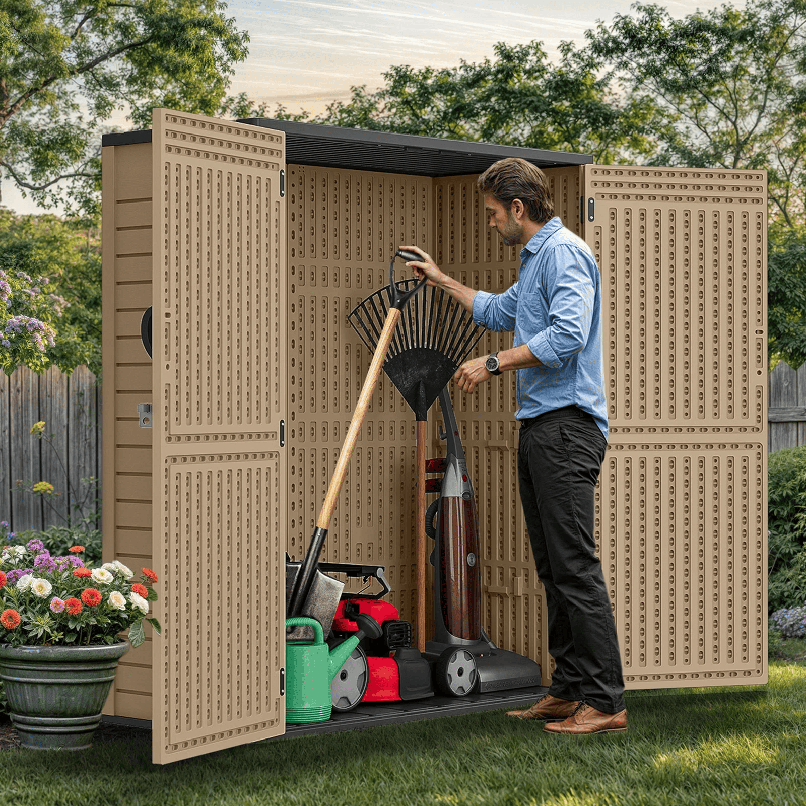 Yitahome | 59 cuft Outdoor Resin Storage Shed with Lockable