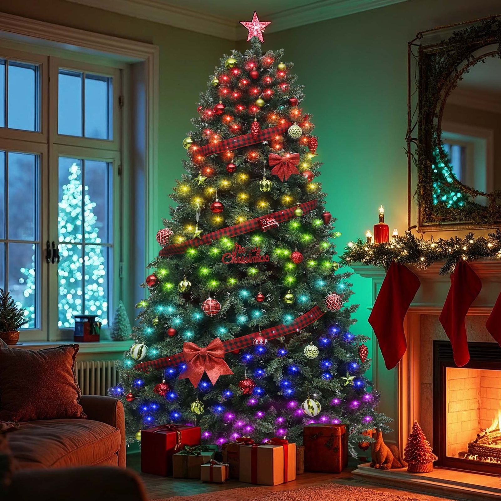 Yitahome | Christmas Sale 7.5ft RGB Christmas Tree with 9 Light