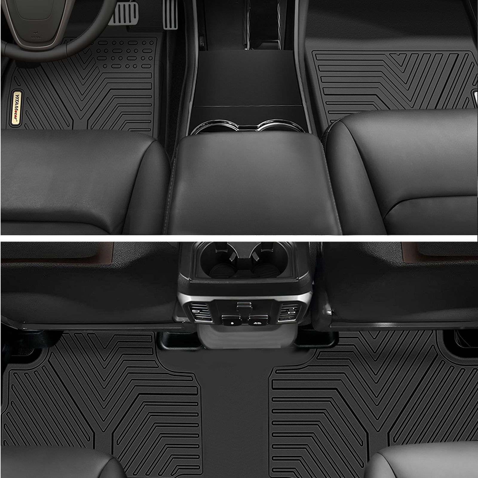 Smartliner Set Tappetini Auto 3 File Per Hyundai Palisade 2020 - Antimacchia, Inodore, Per Tutte Le Stagioni - Con Panca O Secchiello