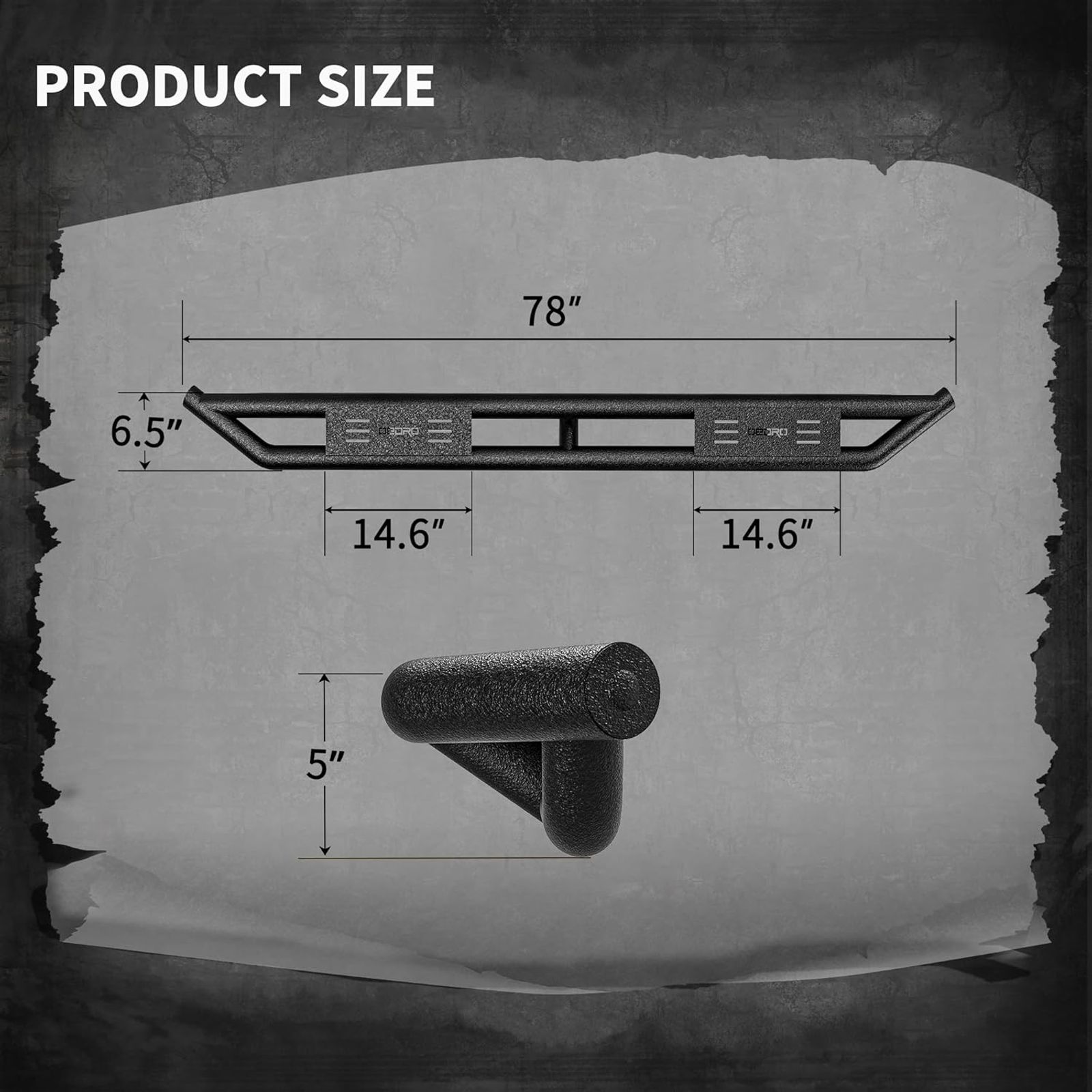 APS 6-Inch Aluminum Black Running Boards – Fit Chevy Colorado / GMC Canyon Crew Cab 2004–2012