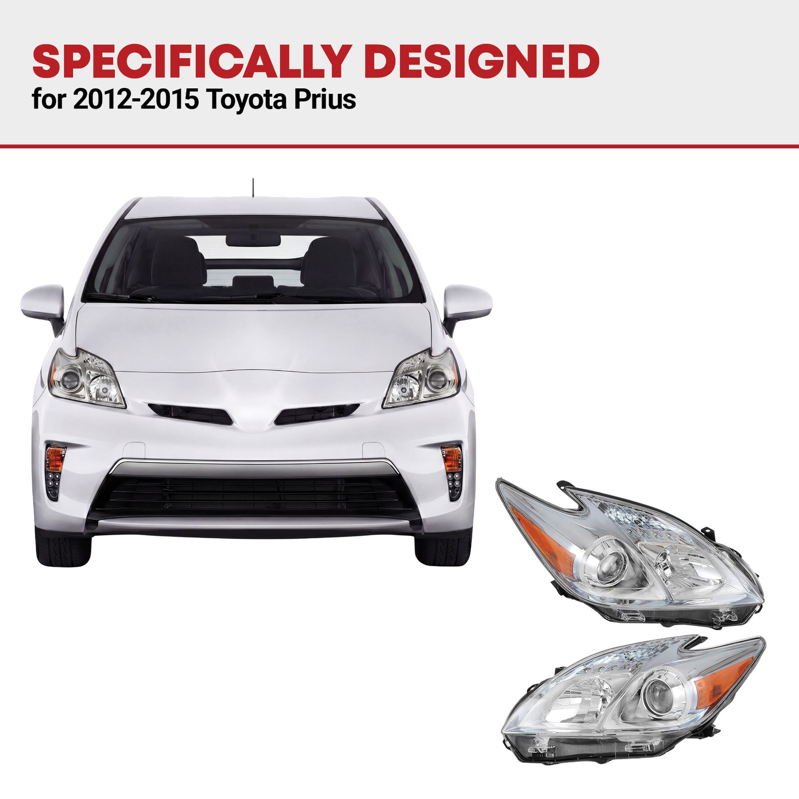 YITAMOTOR® Headlight Assembly Compatible with 2012-2015 Toyota 