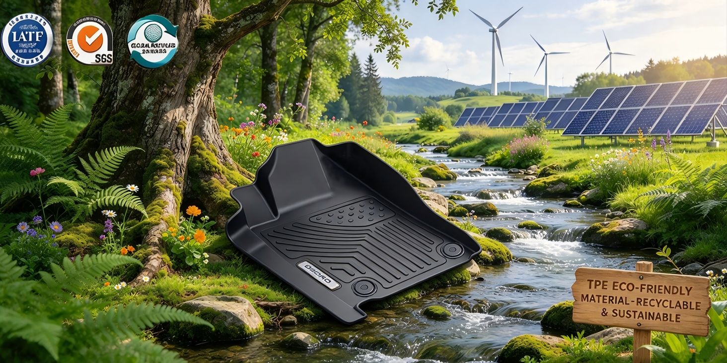 OEDRO Floor Mats for 2018-2024 Ford Expedition 7-Seater(Not Fit MAX/L Model),Custom Fit TPE All Weather Trunk Mat with Backrest for Ford Expedition Accessories,Anti-Slip Back Seat Protector