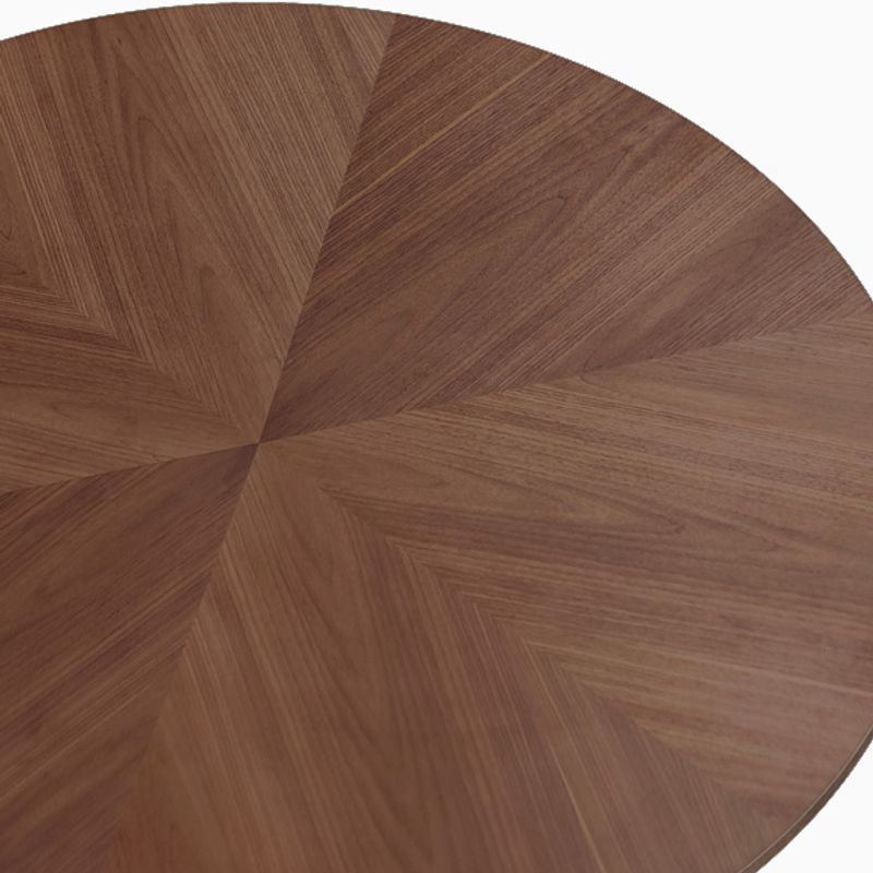46" Mid Century Round Wooden Dining Room Table with Fluted Pedestal for ...