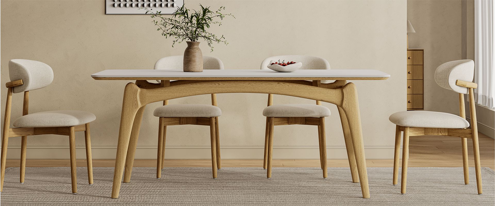 71 Inch Modern Rectangle Dining Table for 4 to 6 Seats | HERNEST