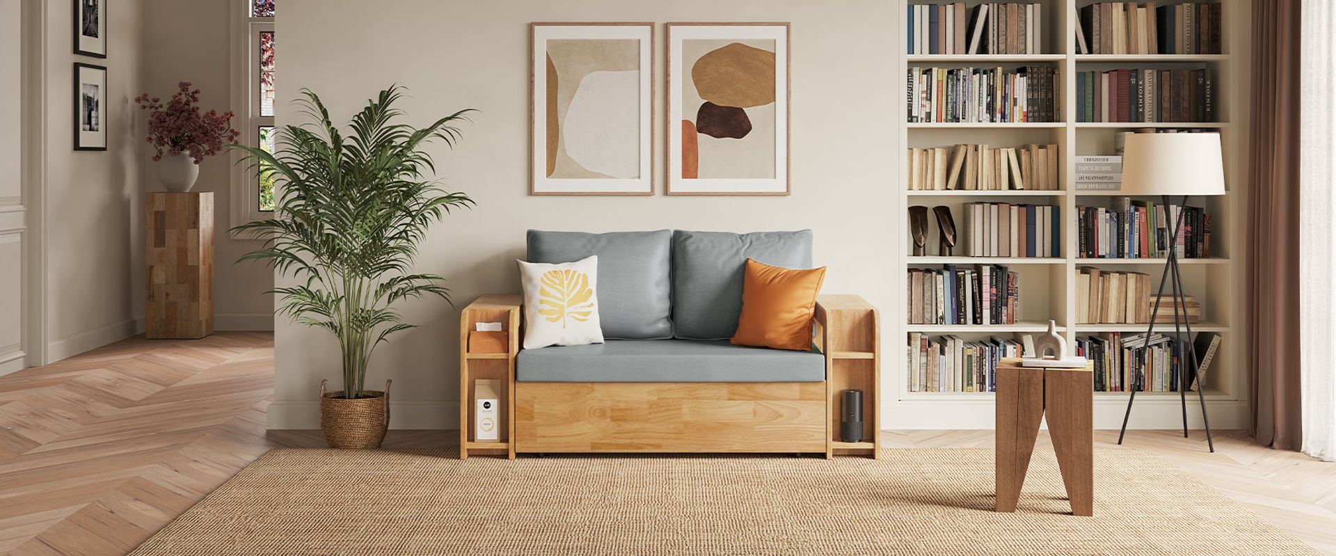 sofa bed with usb charging design