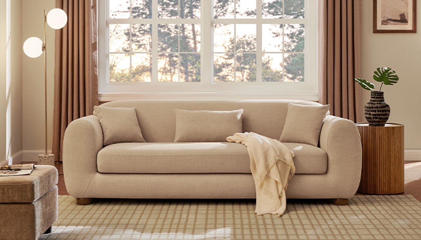 Frosta Modern loveseat Sofa Couch with Solid Wood Frame | HERNEST