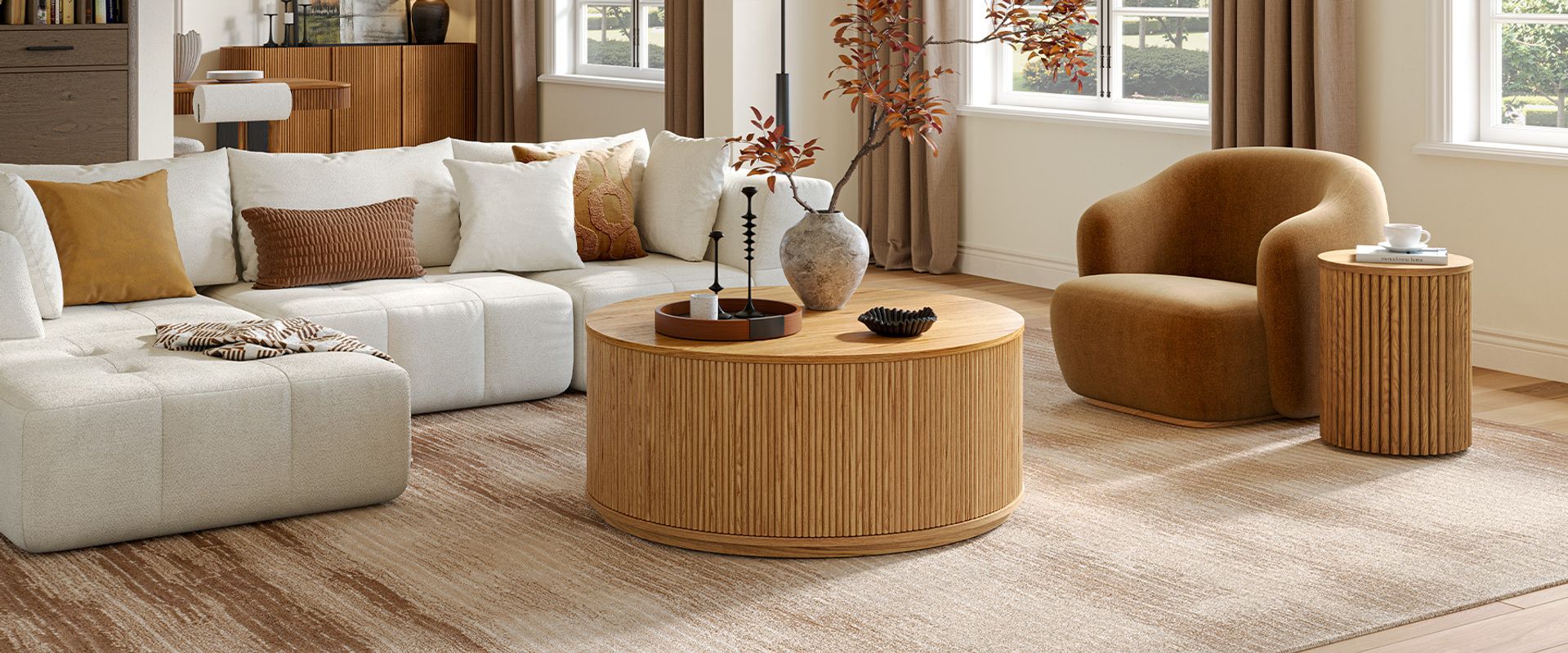 Natural Round Coffee Table