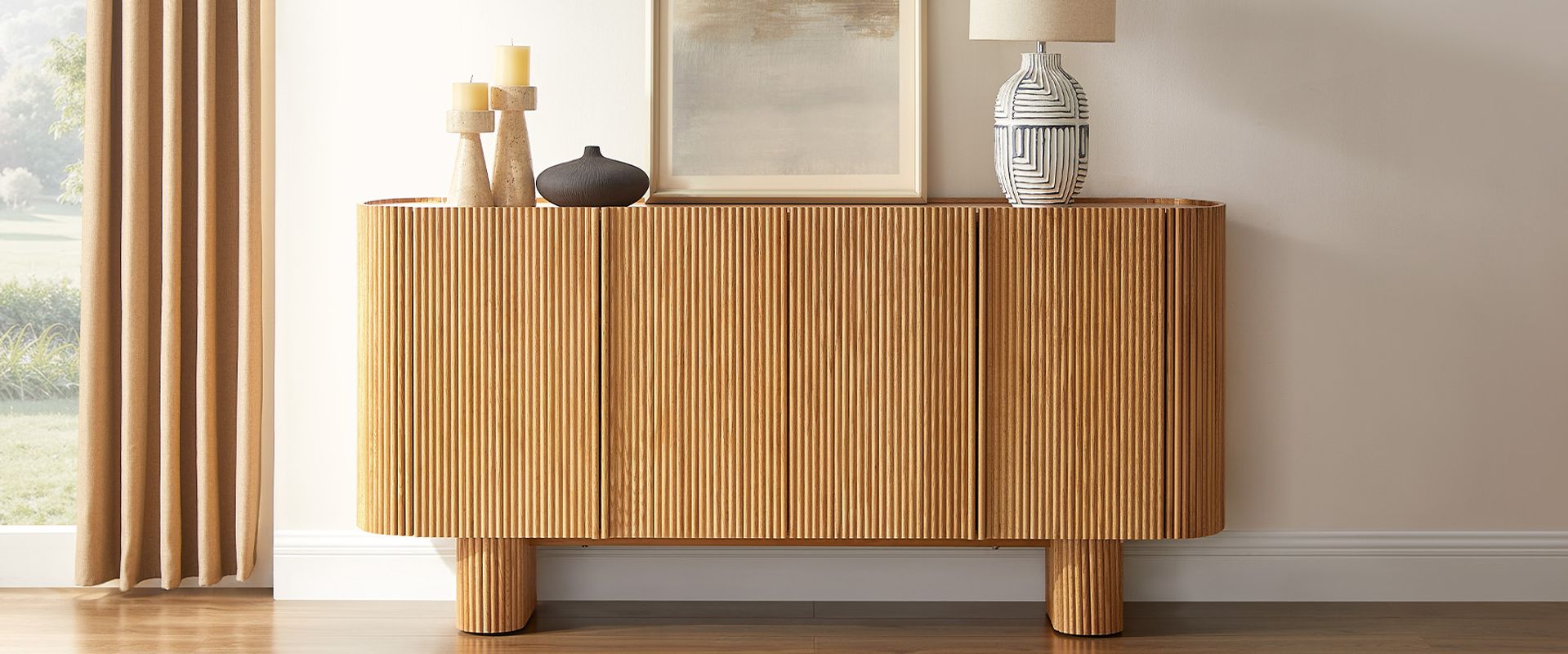 natural sideboard storage cabinet
