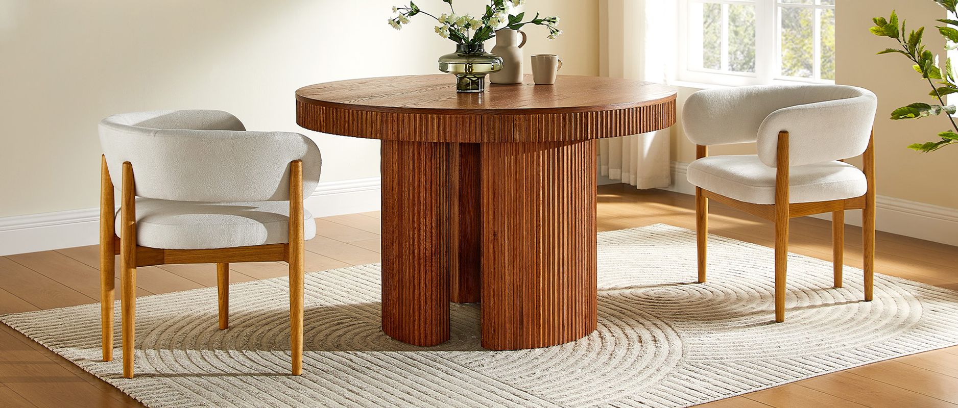 natural solid ash wood dining chairs set with chenille upholstered and armrest for dining room