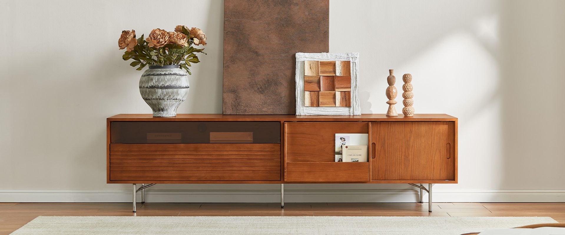 84 inch Sliding Door TV Stand