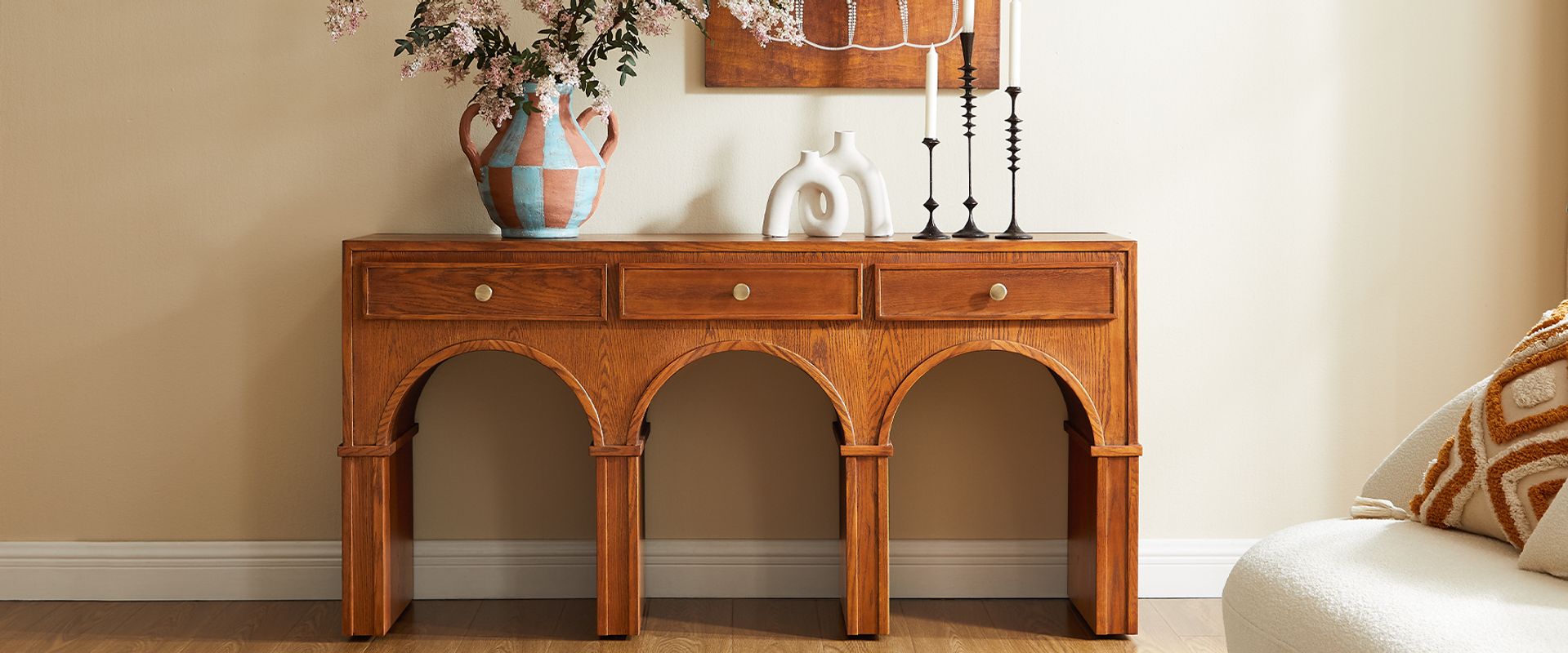 console table with drawers